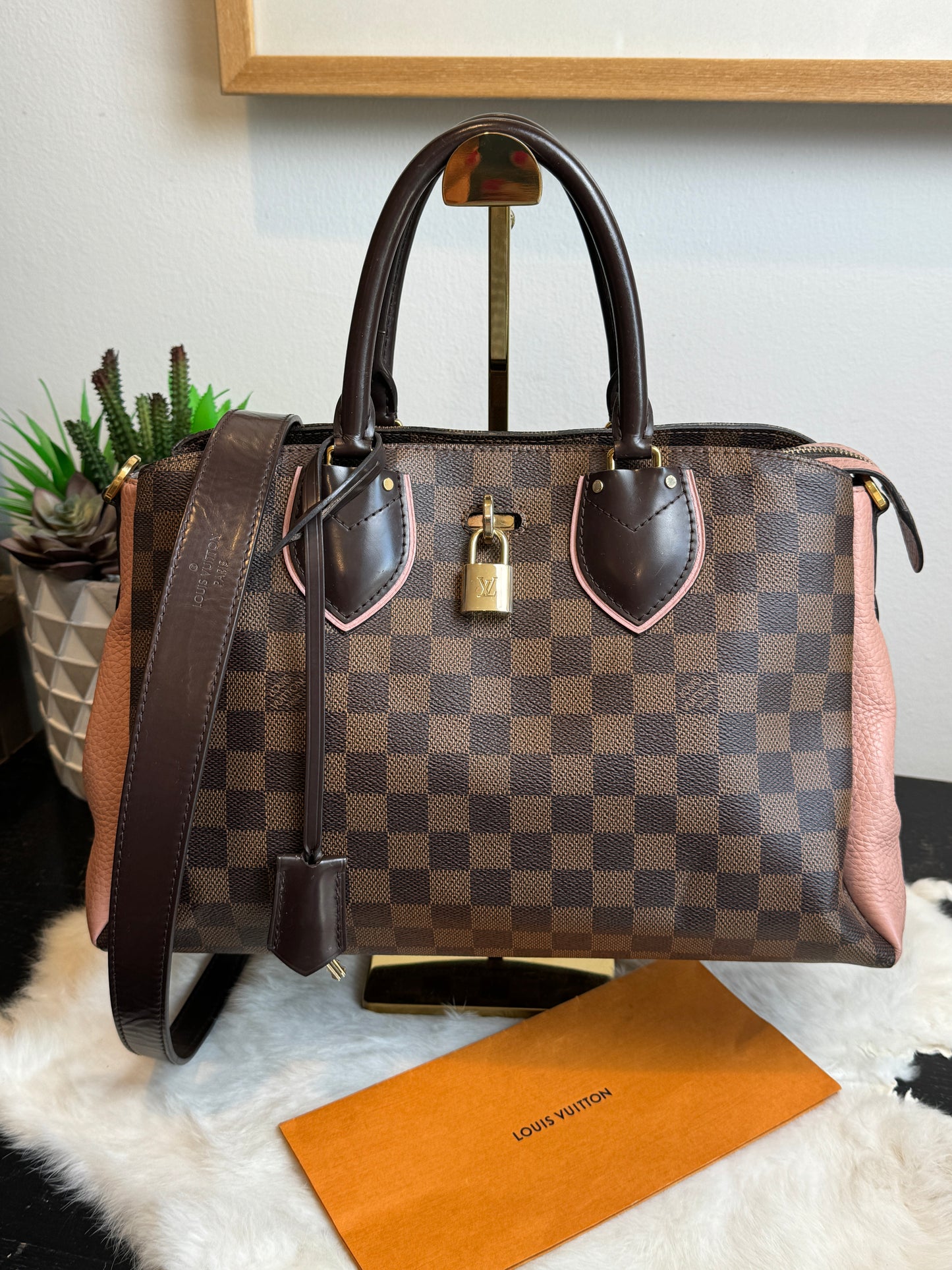 Louis Vuitton Cuir Taurillon Damier Ebene Normandy Magnolia
