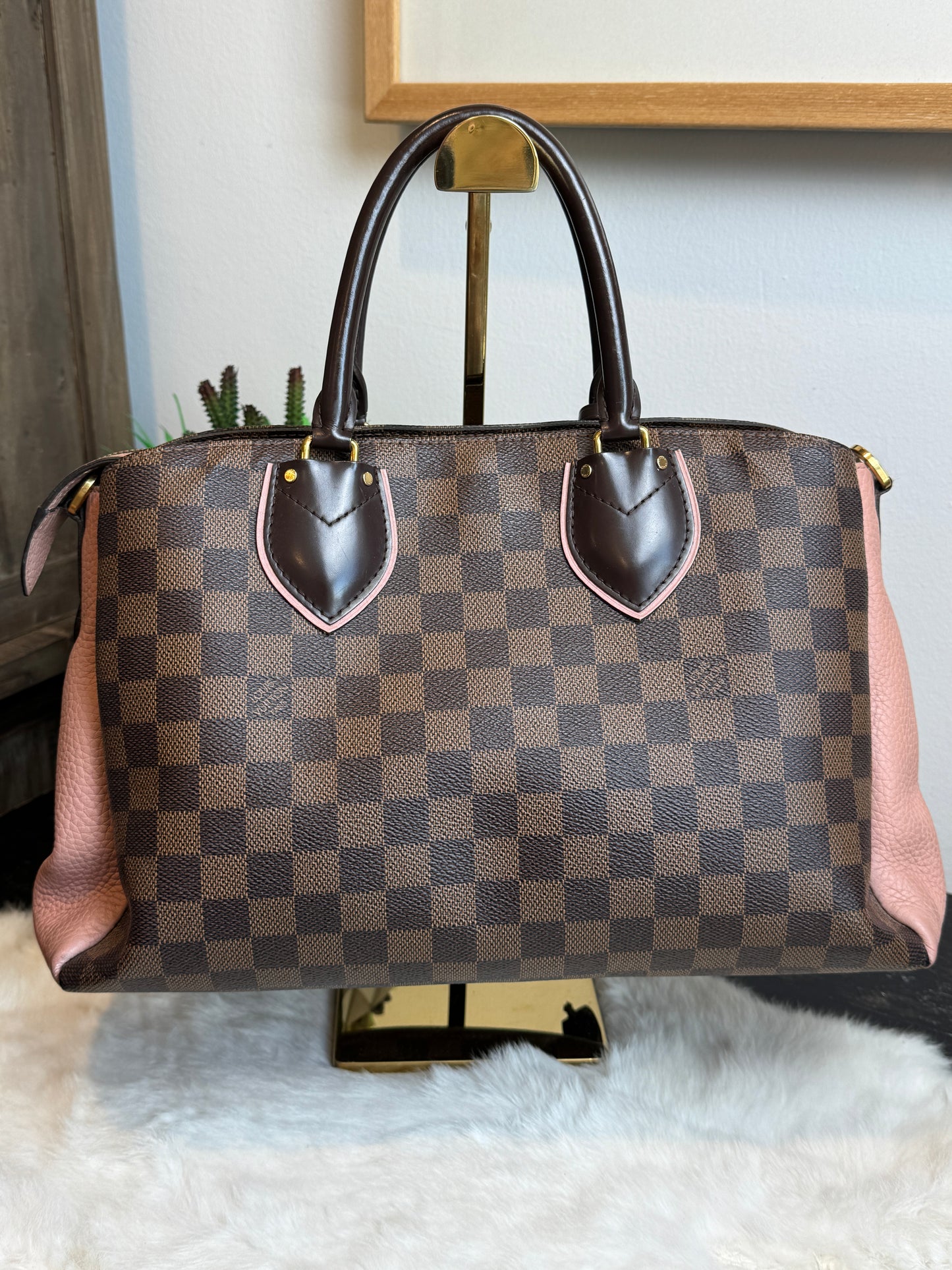 Louis Vuitton Cuir Taurillon Damier Ebene Normandy Magnolia