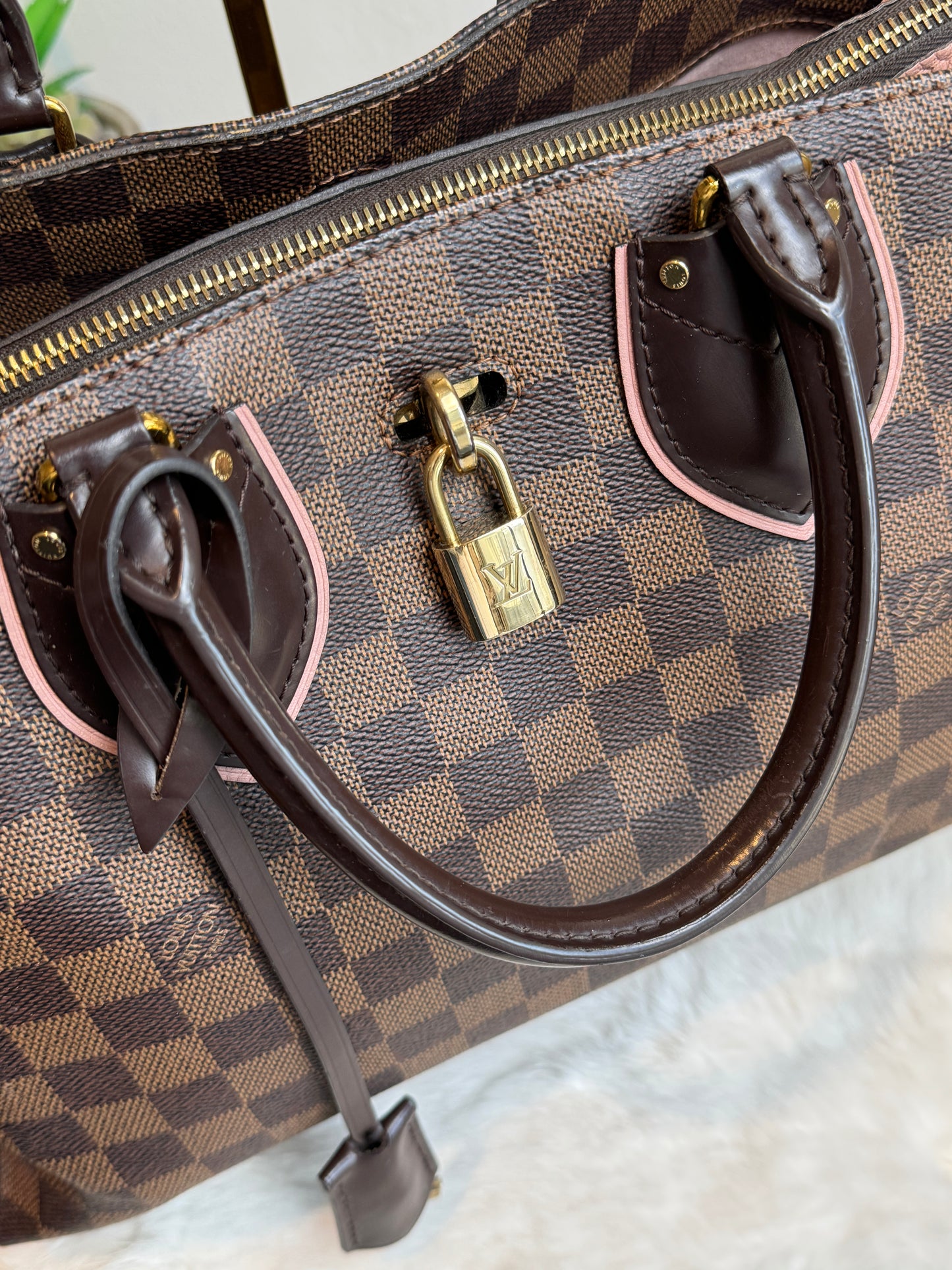 Louis Vuitton Cuir Taurillon Damier Ebene Normandy Magnolia