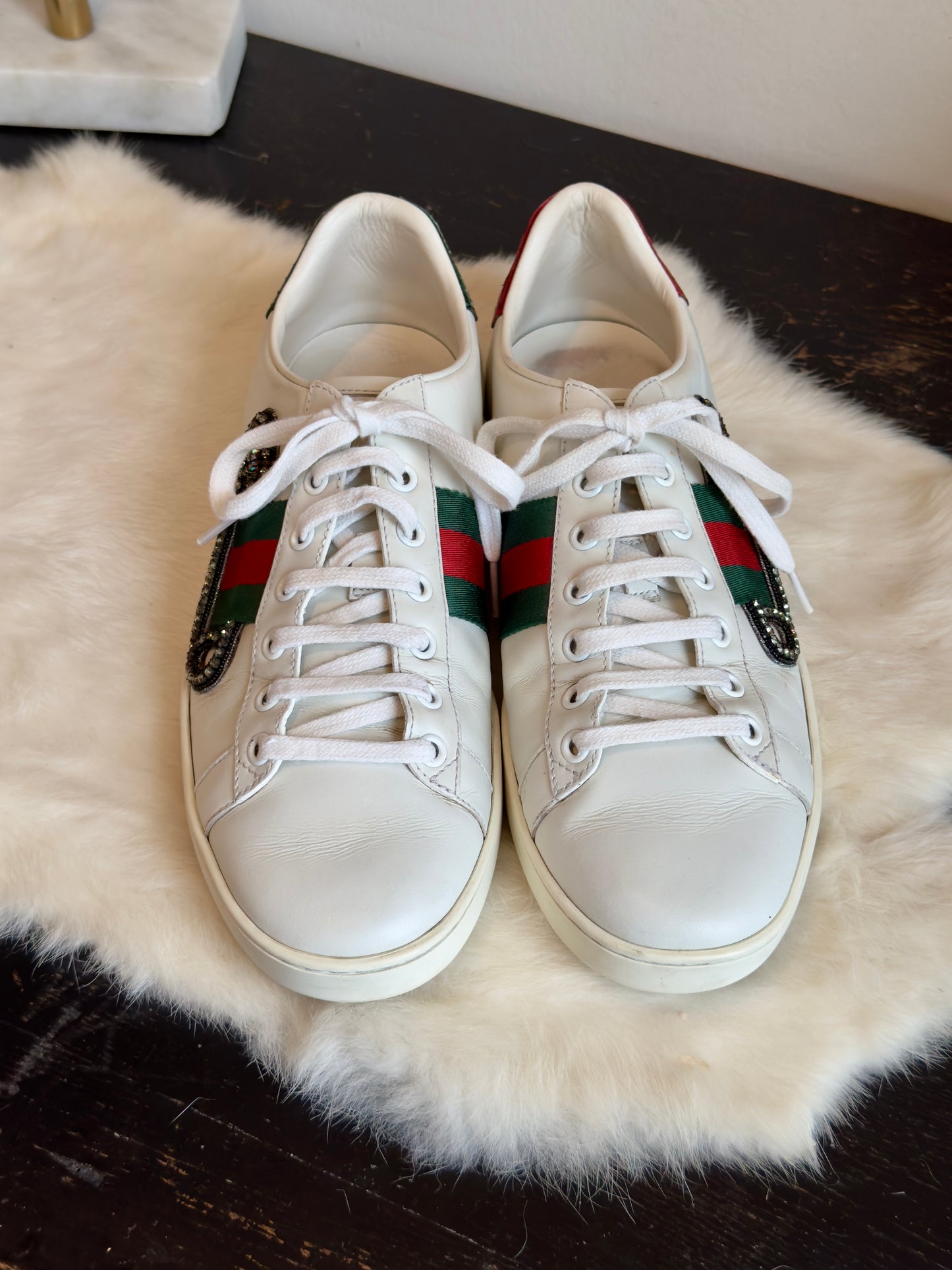 Gucci Ace Safety Pin Sneakers Size 39EU