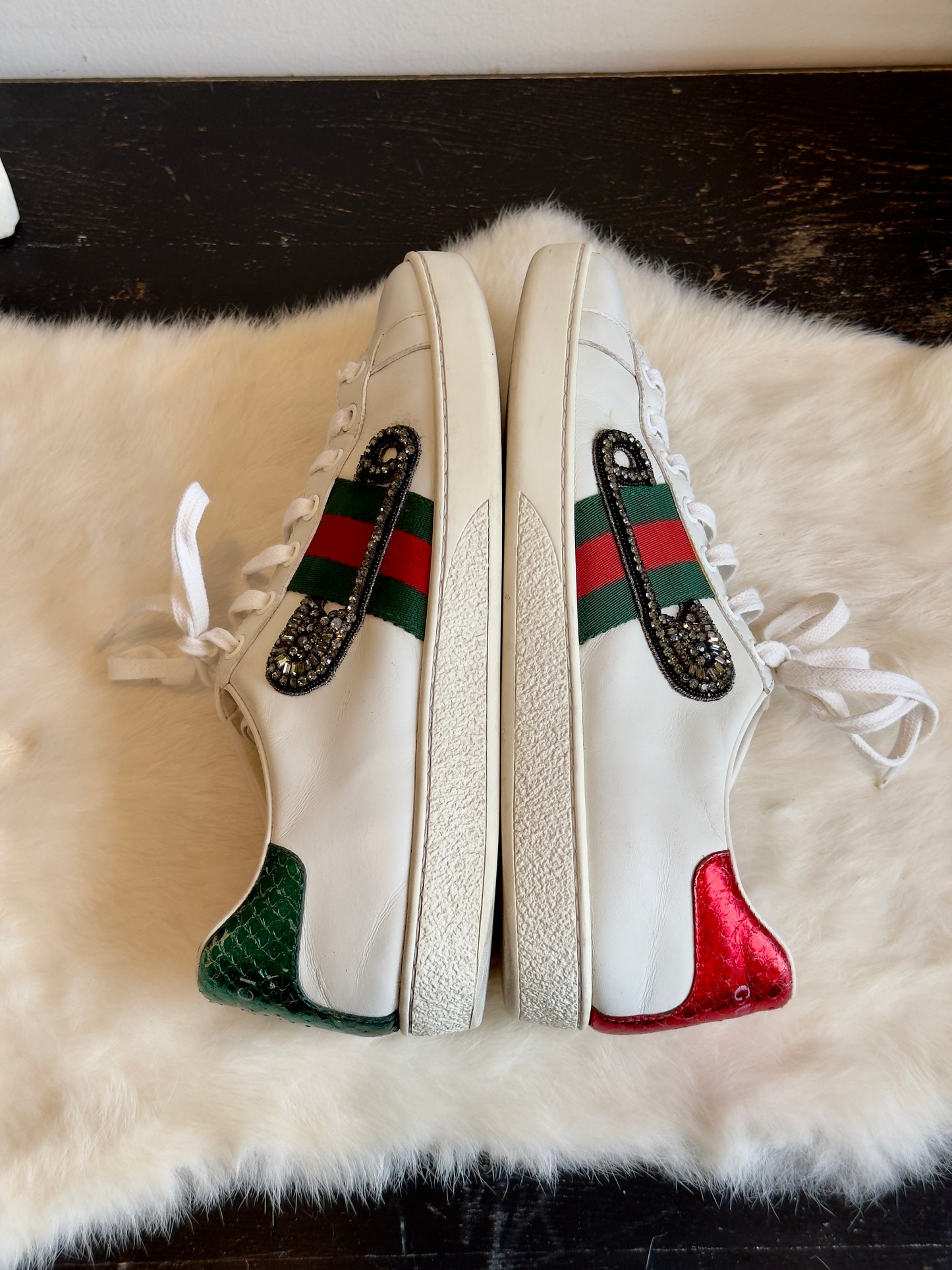 Gucci Ace Safety Pin Sneakers Size 39EU