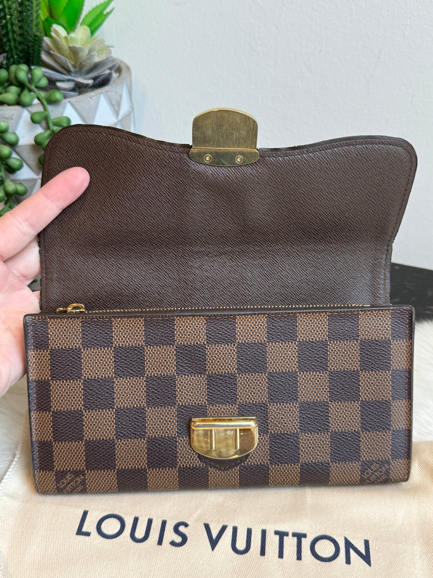Louis Vuitton Damier Ebene Porte-Tresor International Wallet Sistina Buckle