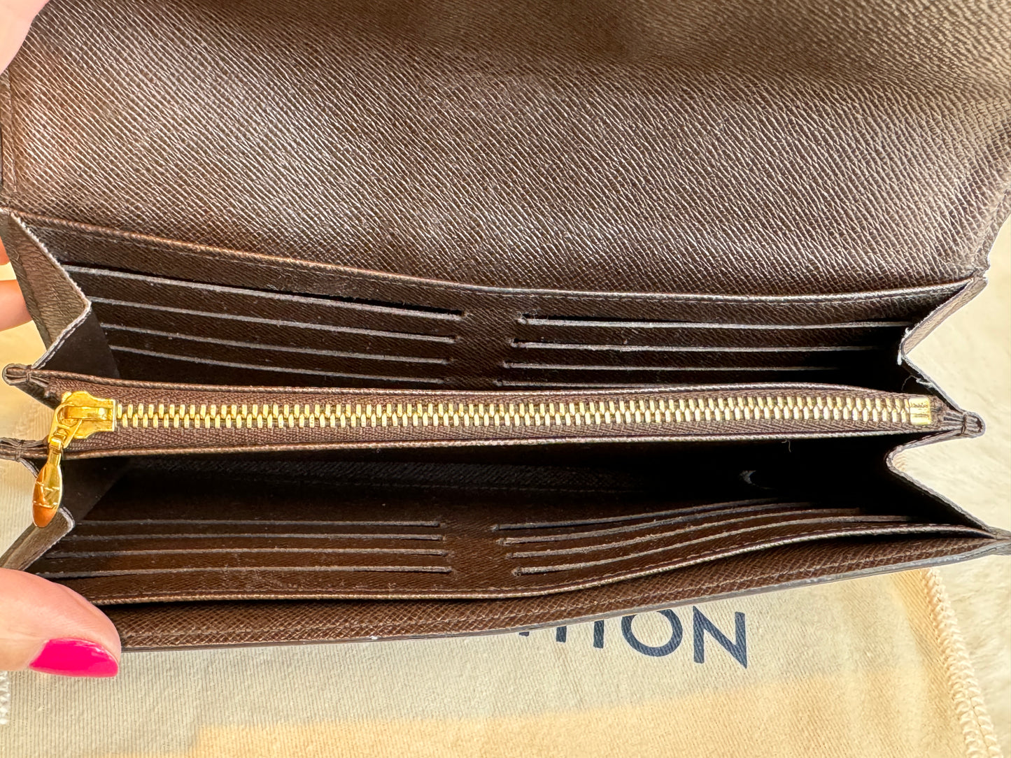 Louis Vuitton Damier Ebene Porte-Tresor International Wallet Sistina Buckle