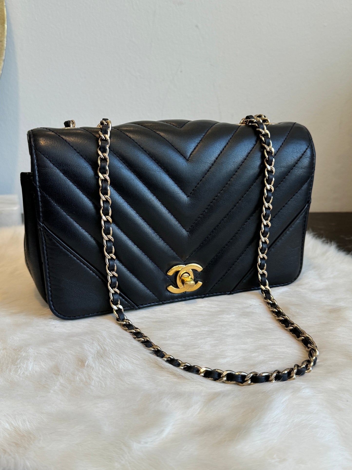 Chanel Black Calfskin Statement Mini