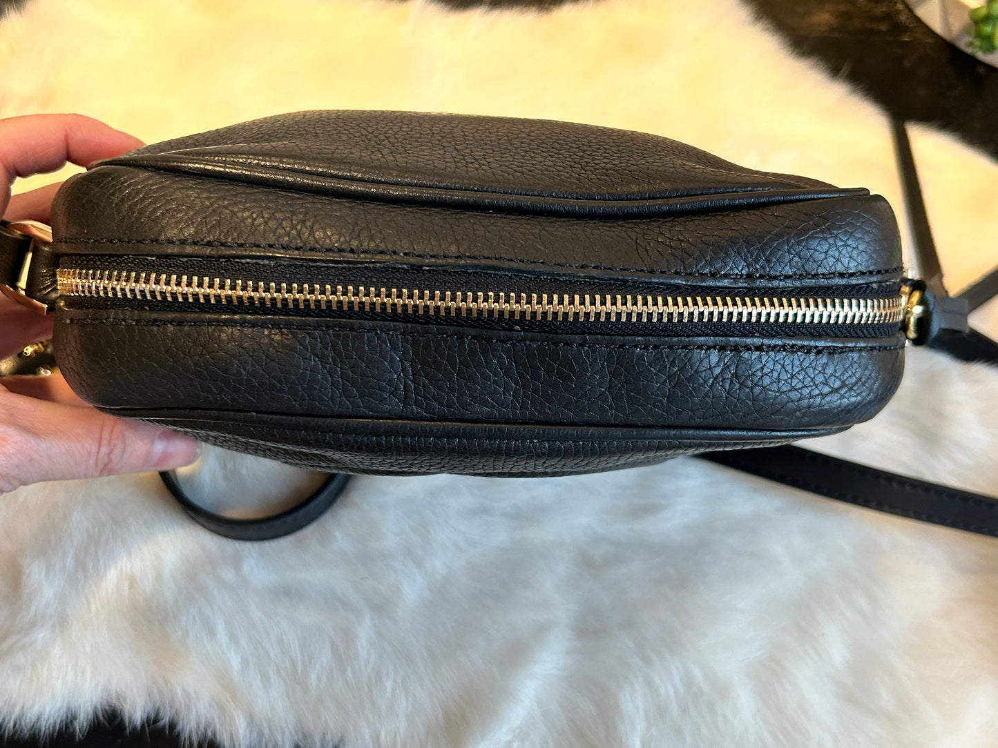 GUCCI Soho Disco Black Pebbled Camera Bag