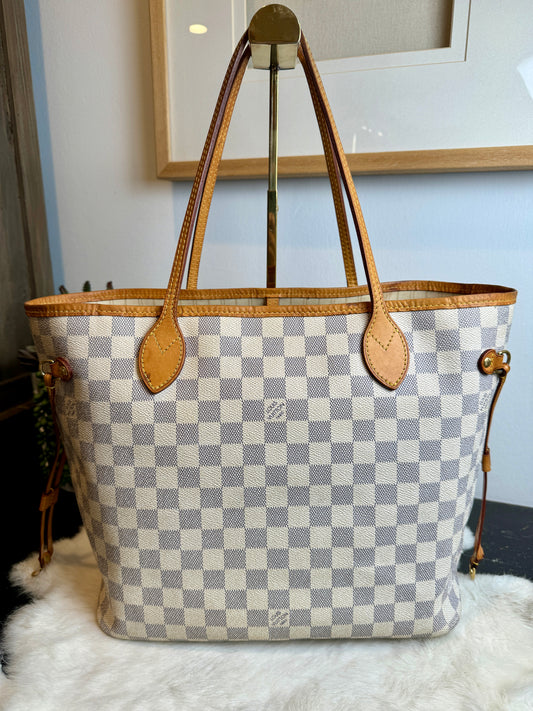 Authentic Louis Vuitton Neverfull MM Damier Azur