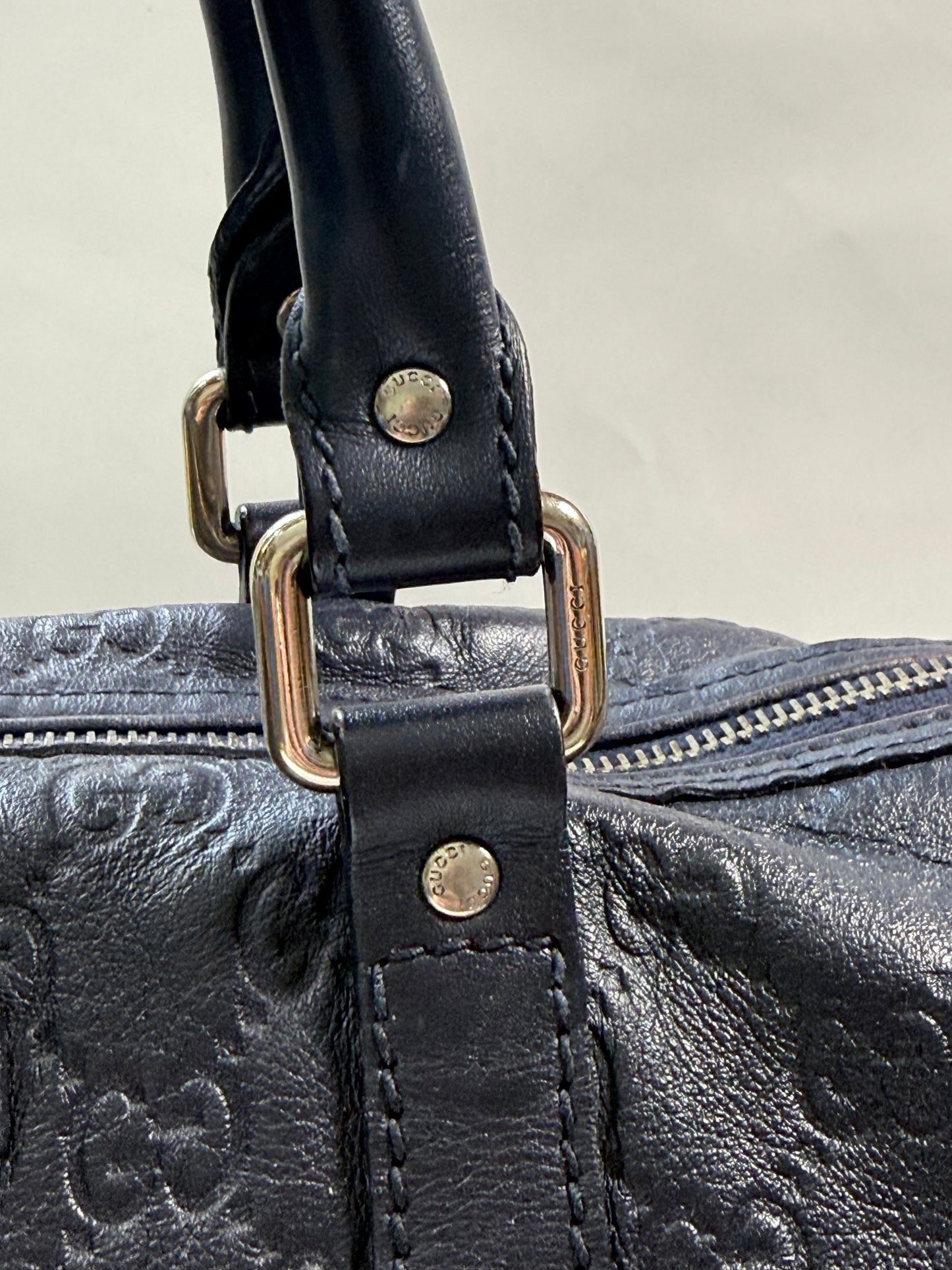 GUCCI Joy Boston Guccissima Medium Navy
