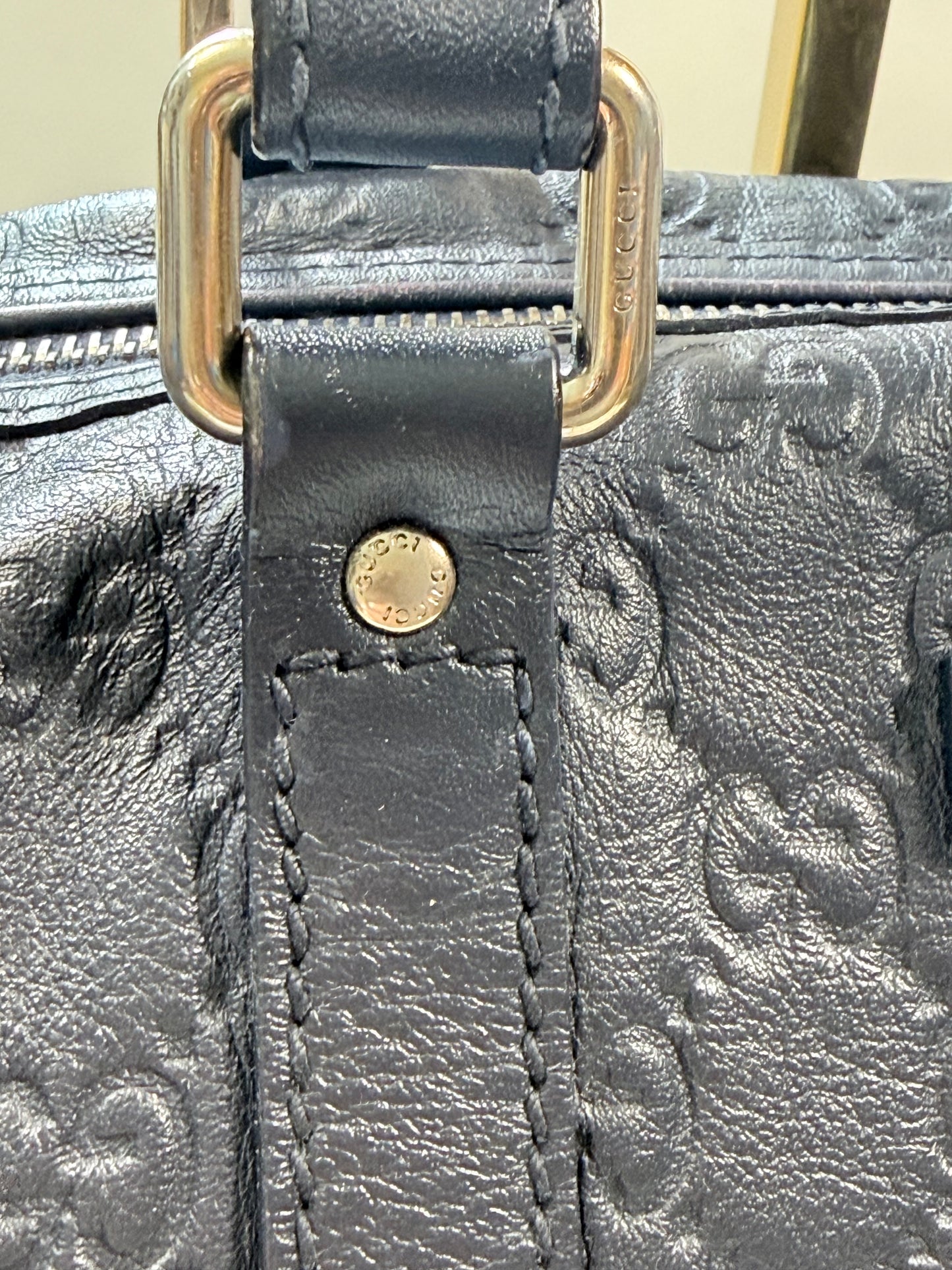 GUCCI Joy Boston Guccissima Medium Navy