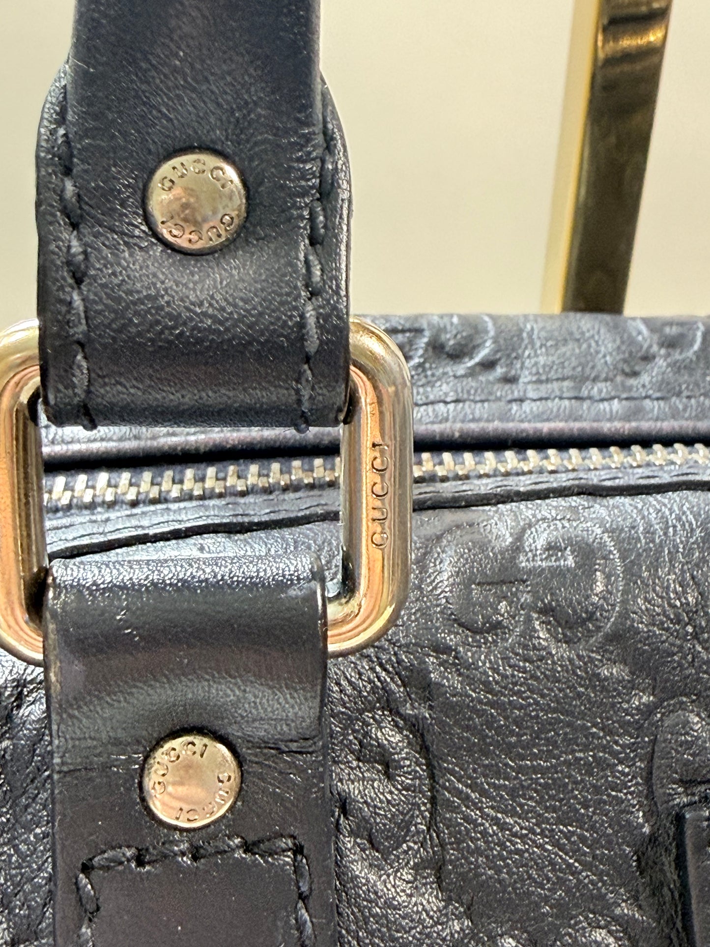 GUCCI Joy Boston Guccissima Medium Navy