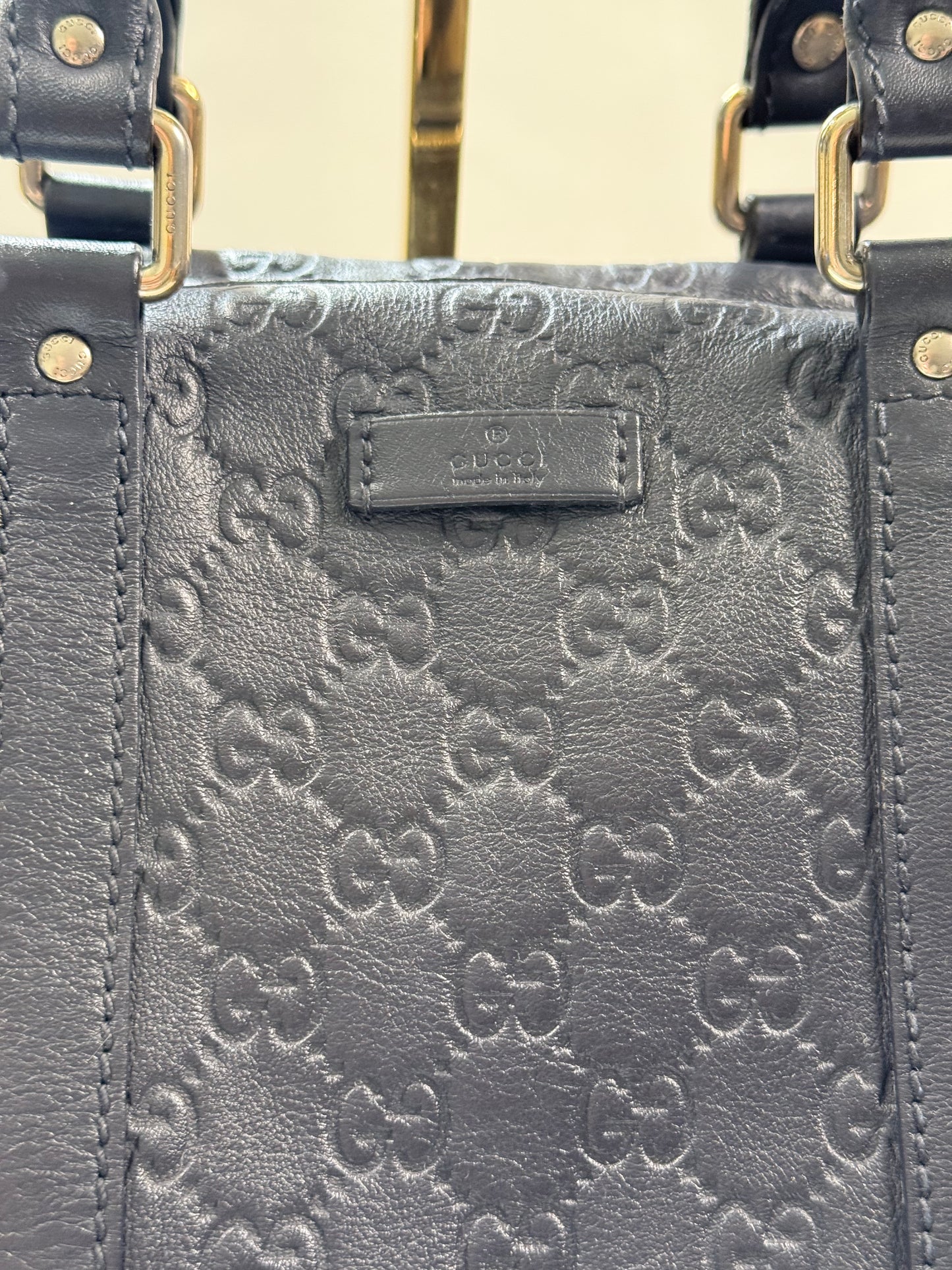 GUCCI Joy Boston Guccissima Medium Navy