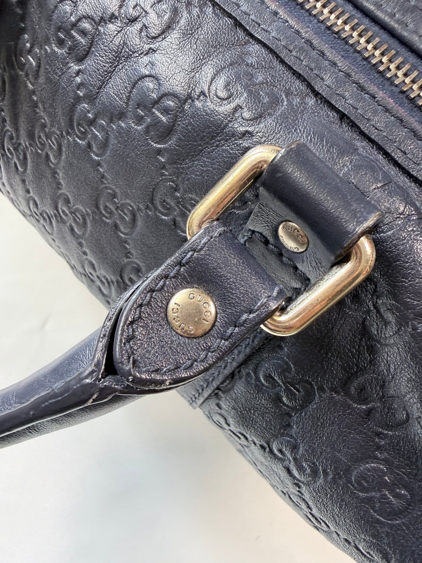 GUCCI Joy Boston Guccissima Medium Navy