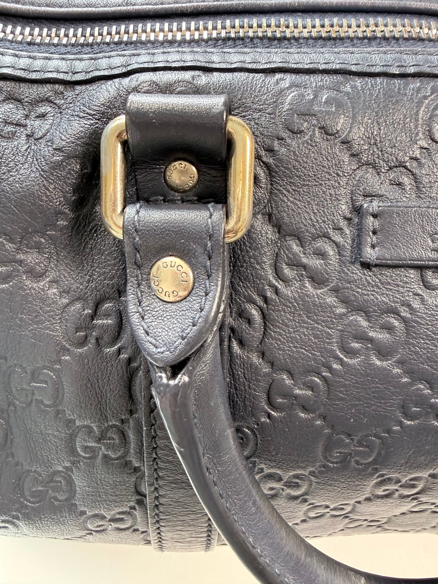 GUCCI Joy Boston Guccissima Medium Navy