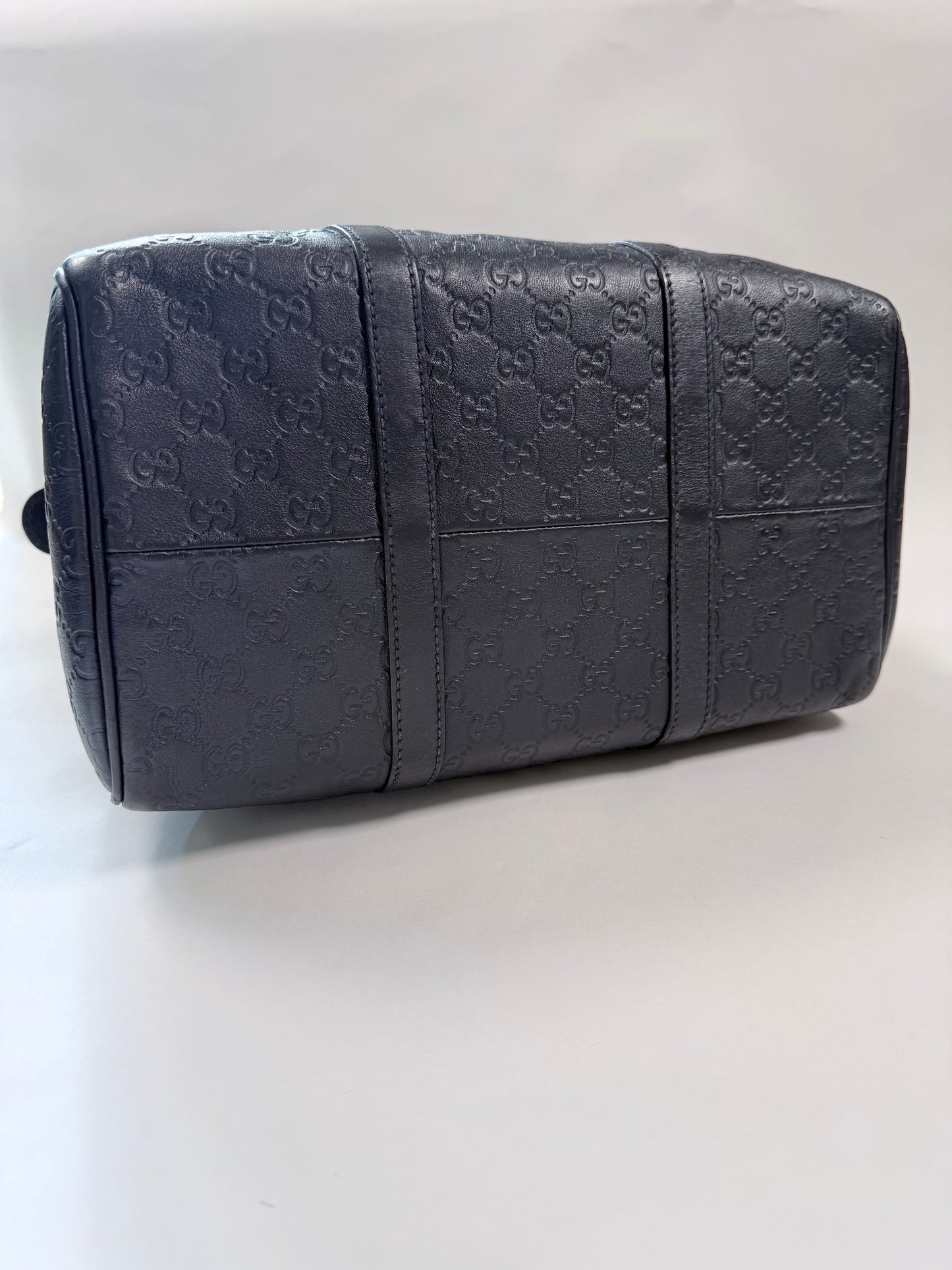 GUCCI Joy Boston Guccissima Medium Navy
