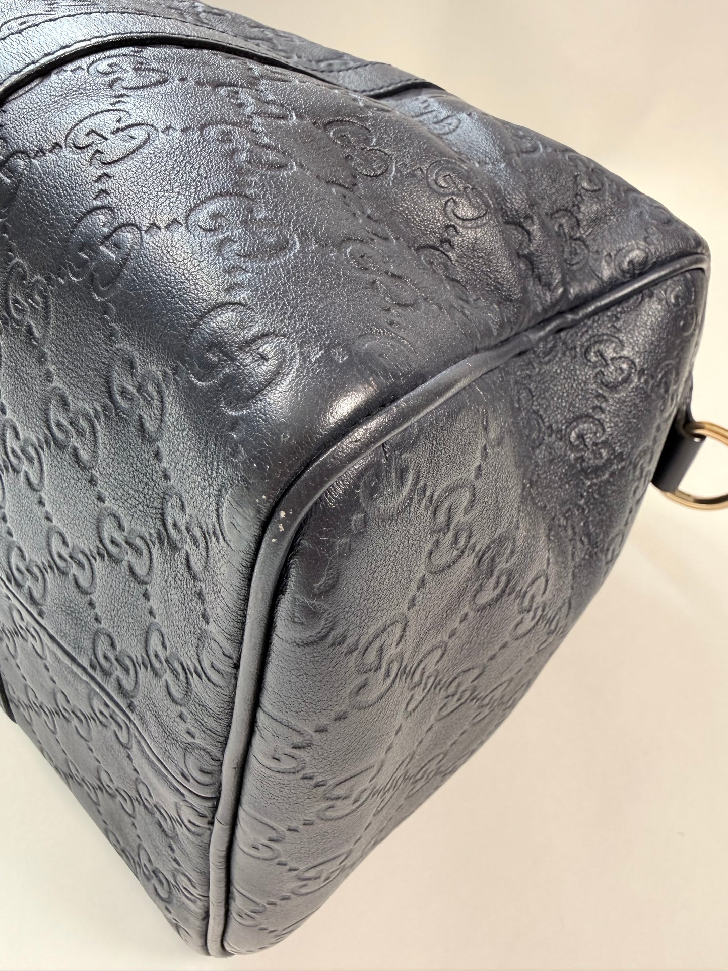 GUCCI Joy Boston Guccissima Medium Navy