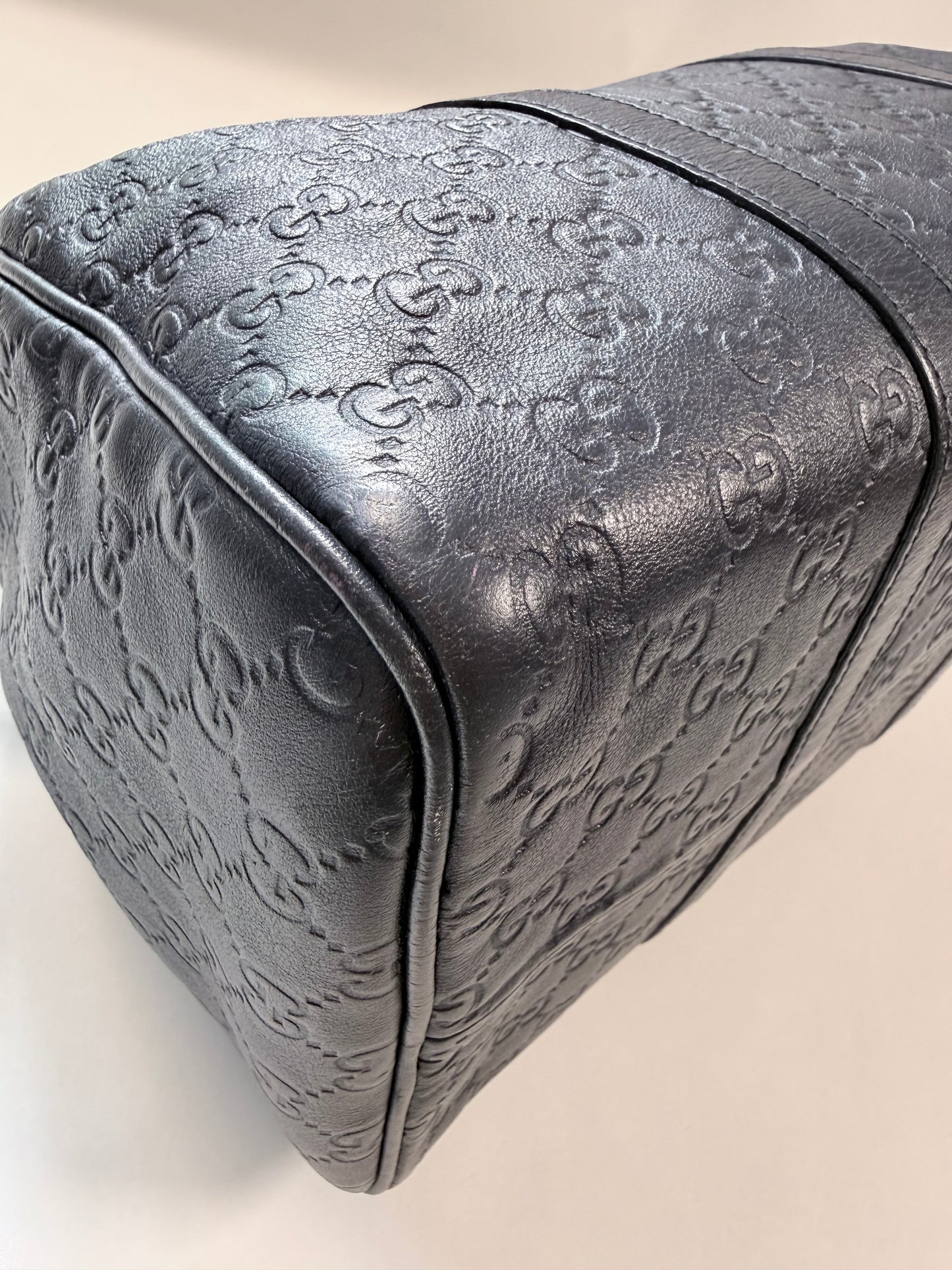 GUCCI Joy Boston Guccissima Medium Navy