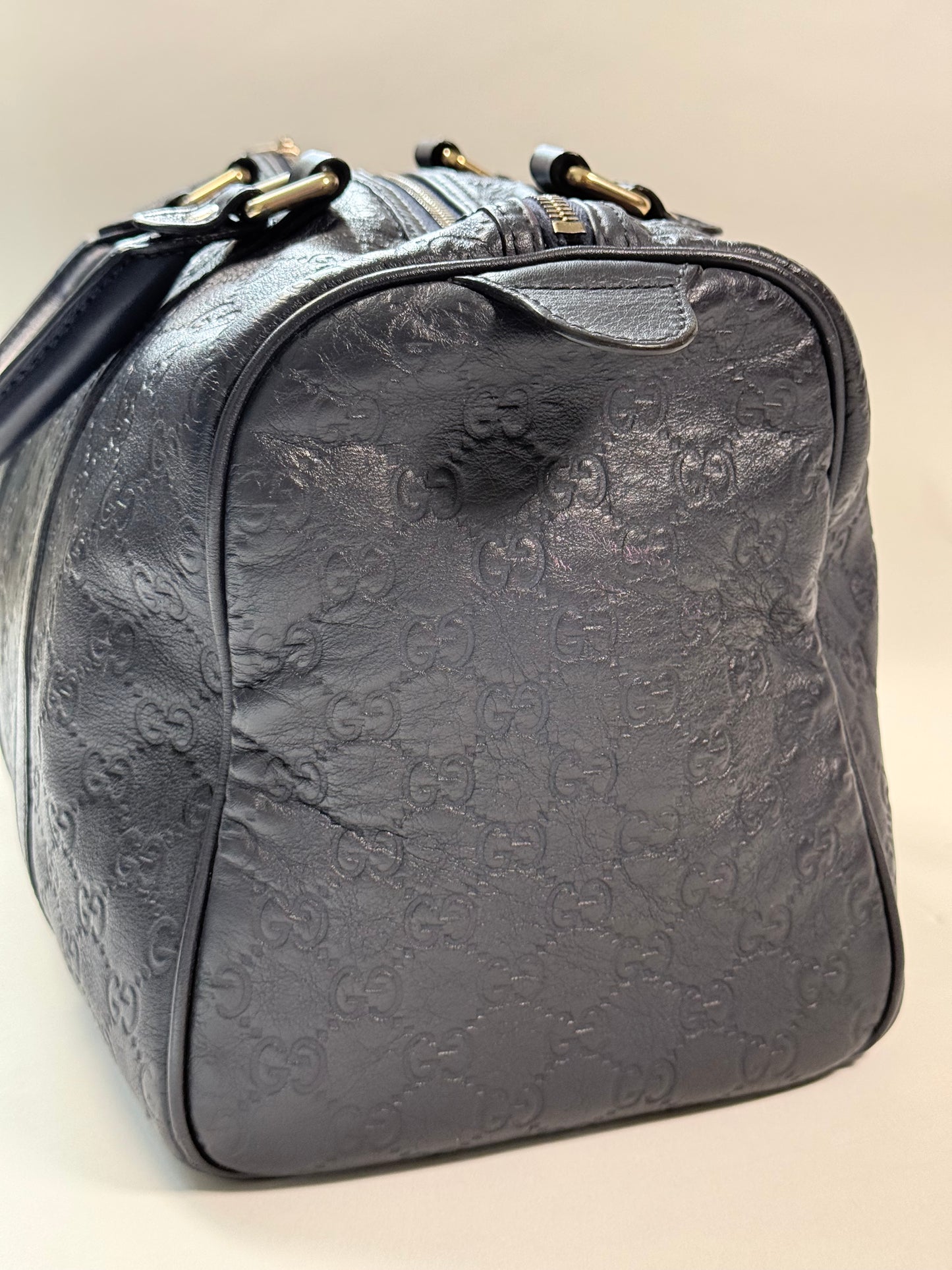 GUCCI Joy Boston Guccissima Medium Navy