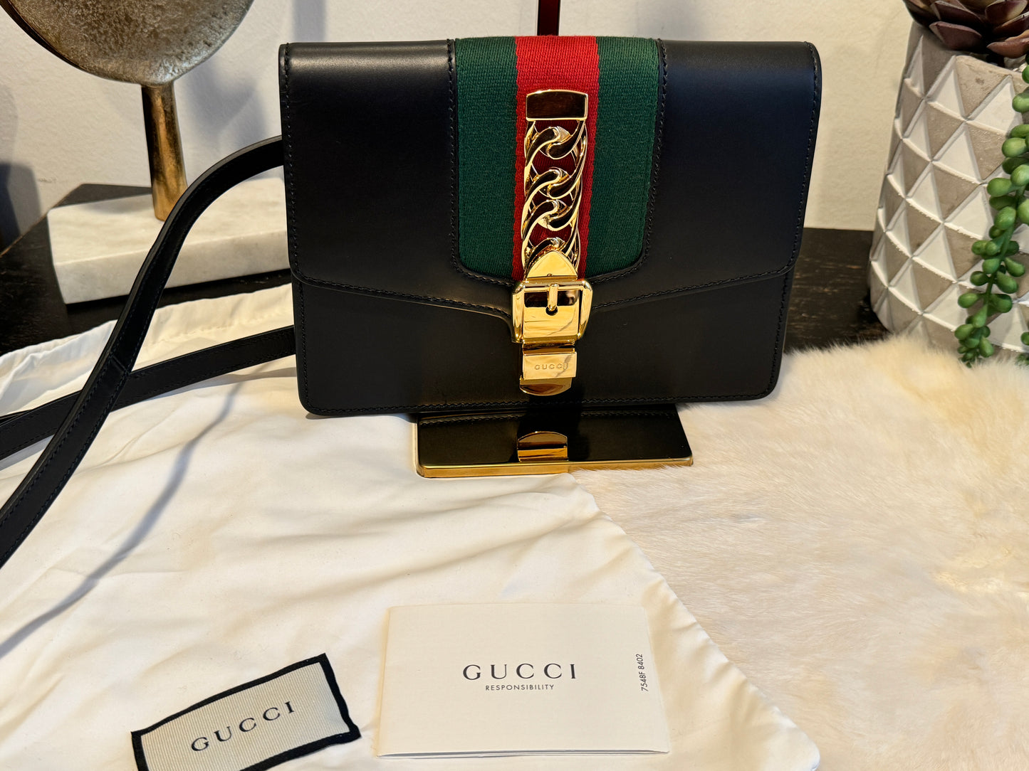 GUCCI Sylvie Belt BumBag Black Like New