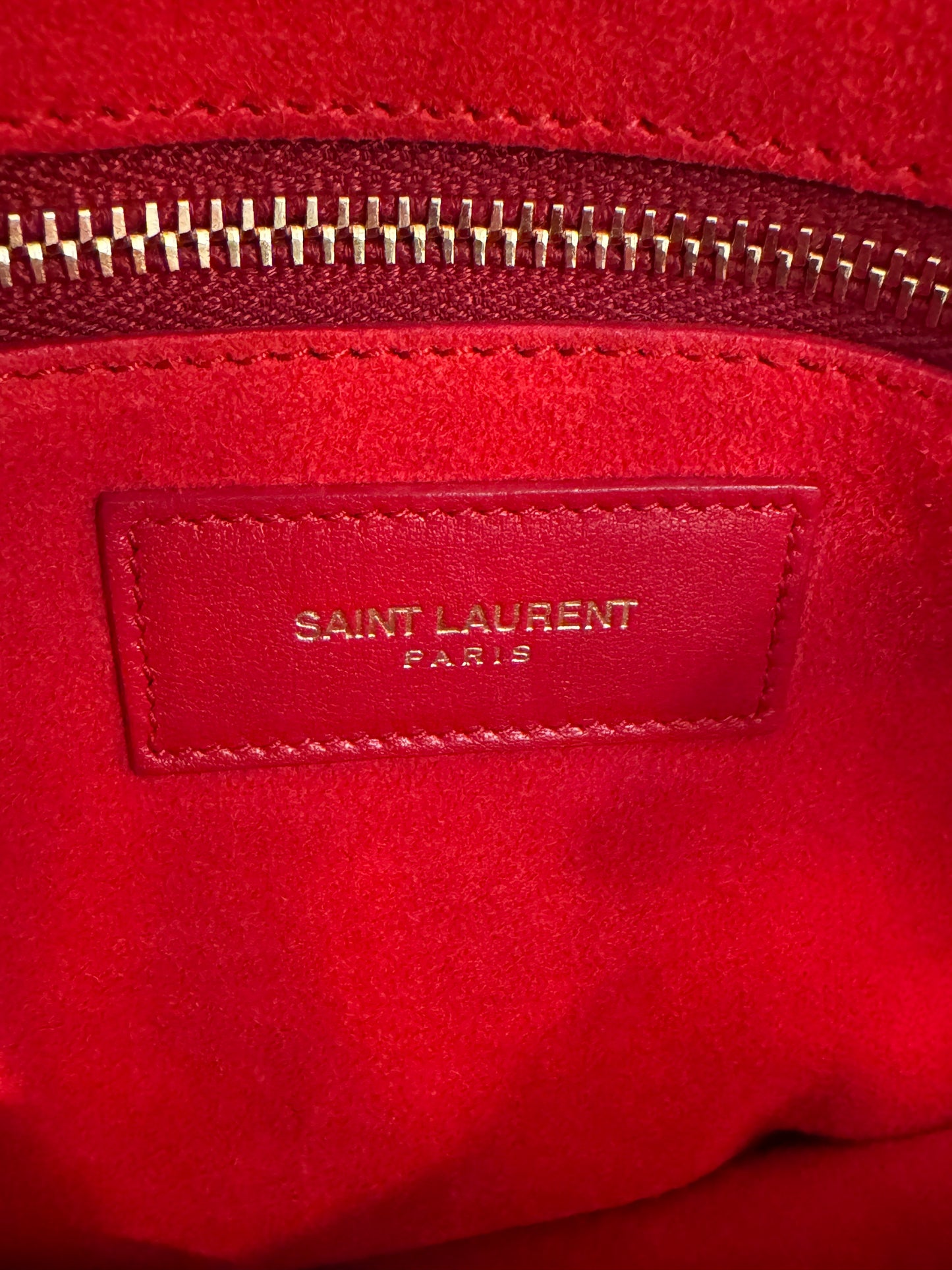 YSL Calfskin Large Sac de Jour Carryall Rouge Orient