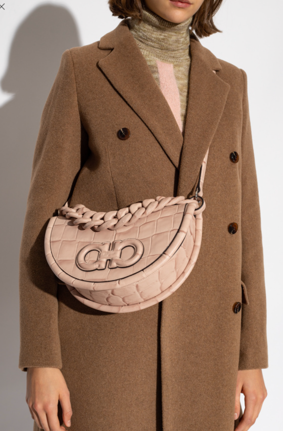 Salvatore Ferragamo Aura Croc Embossed Bag Retail $3200