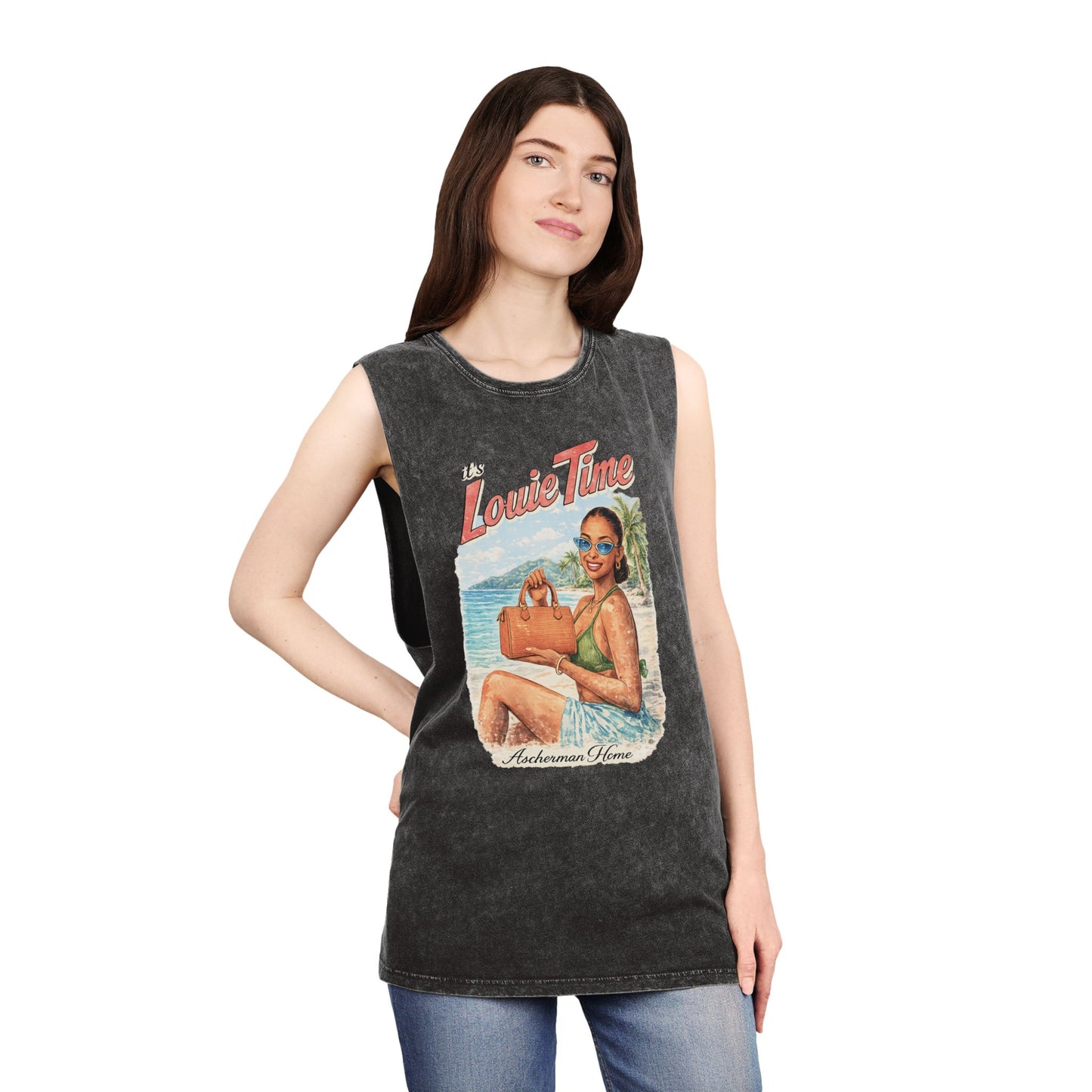 'Louie Time' Vintage Beach Unisex Muscle Tank