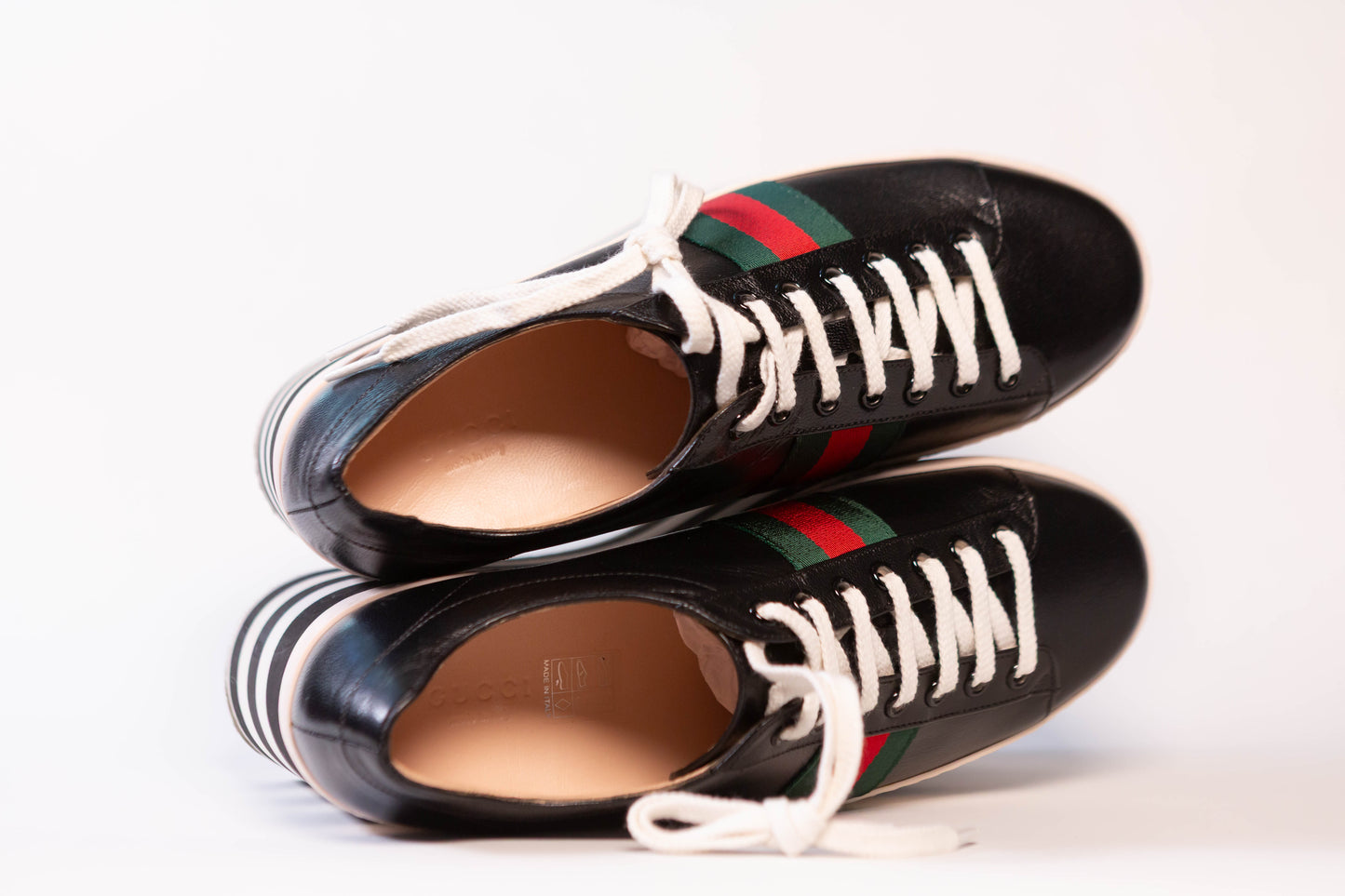 GUCCI Black Peggy Platforms Women's Sneakers 39EU