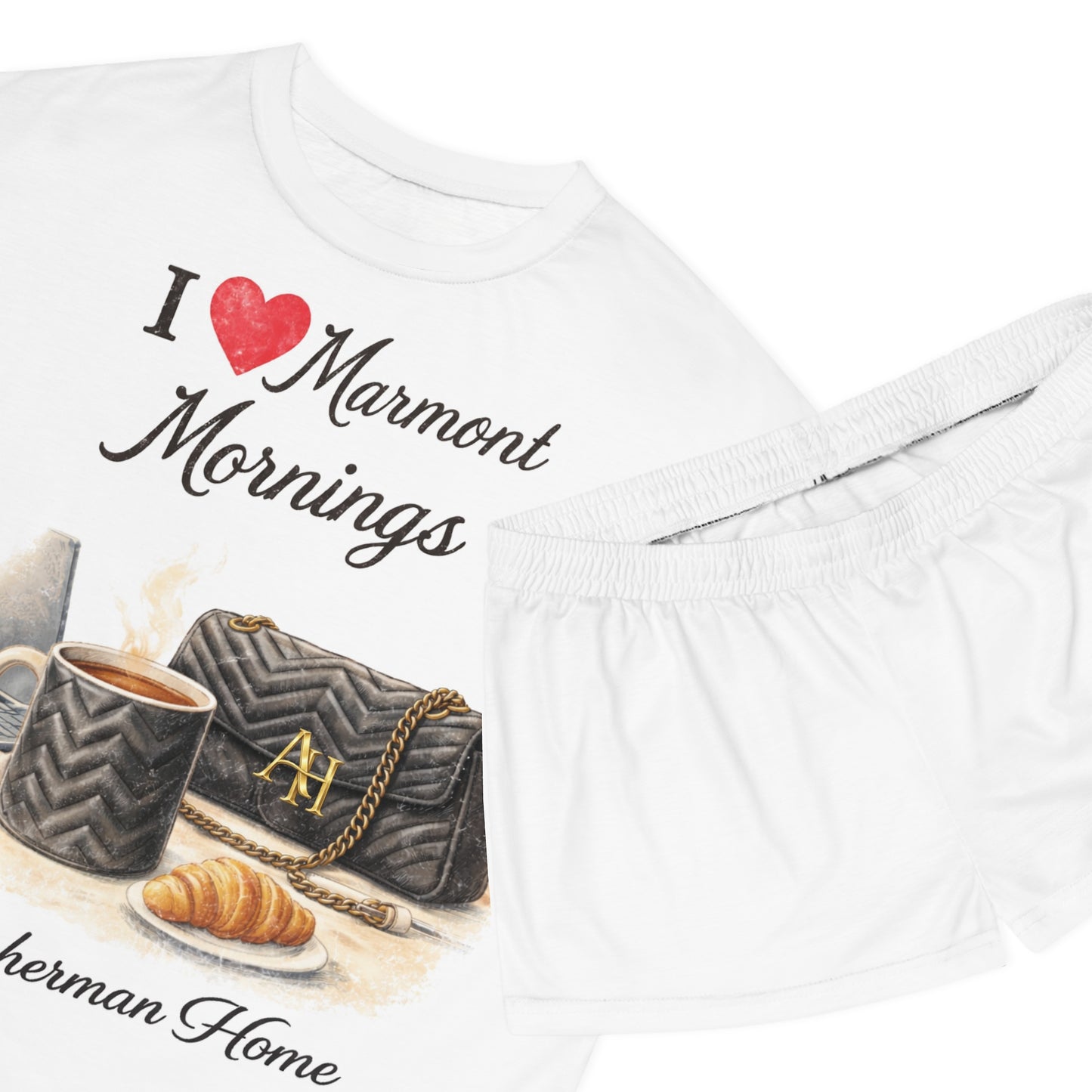 "I ❤️ Marmont Mornings" Cozy Short Women's Pajama Set