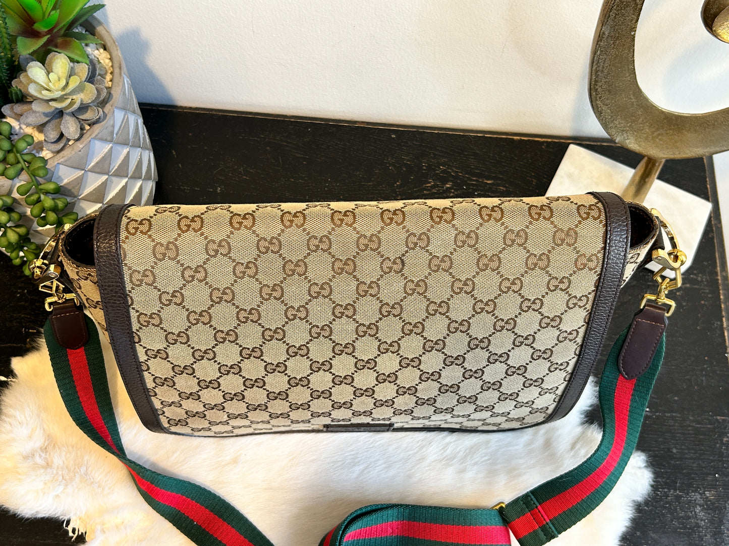 GUCCI Canvas Large Messenger Bag