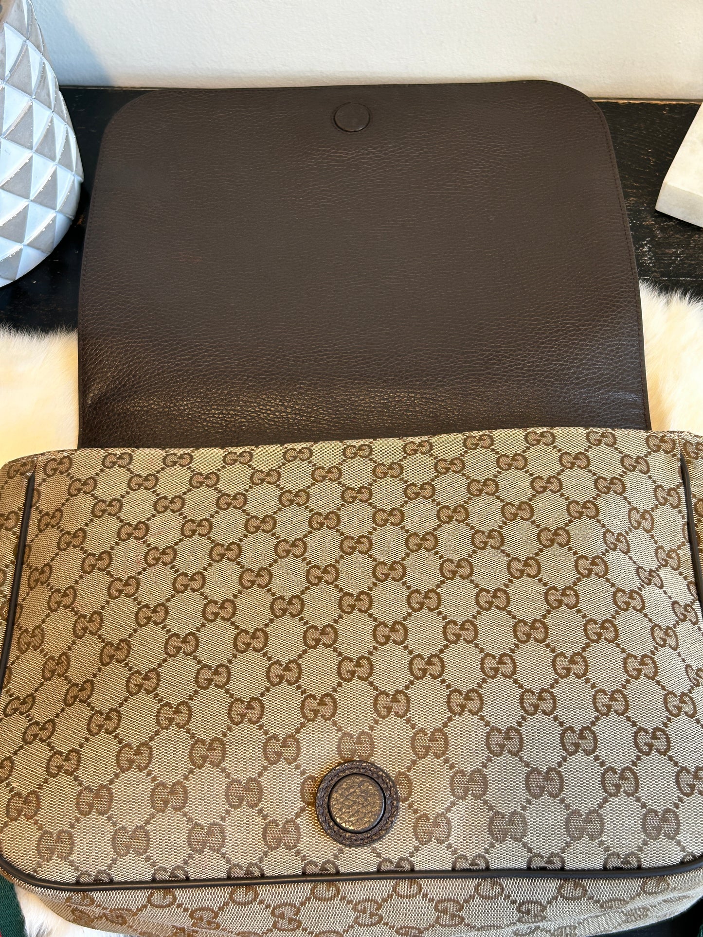 GUCCI Canvas Large Messenger Bag