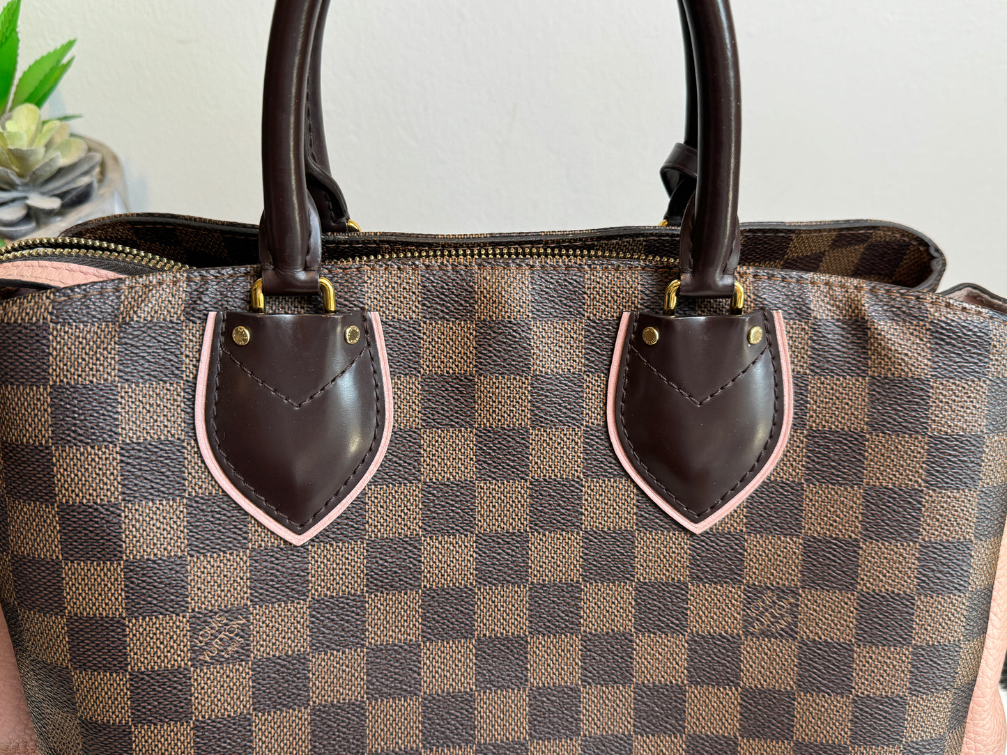 Louis Vuitton Cuir Taurillon Damier Ebene Normandy Magnolia