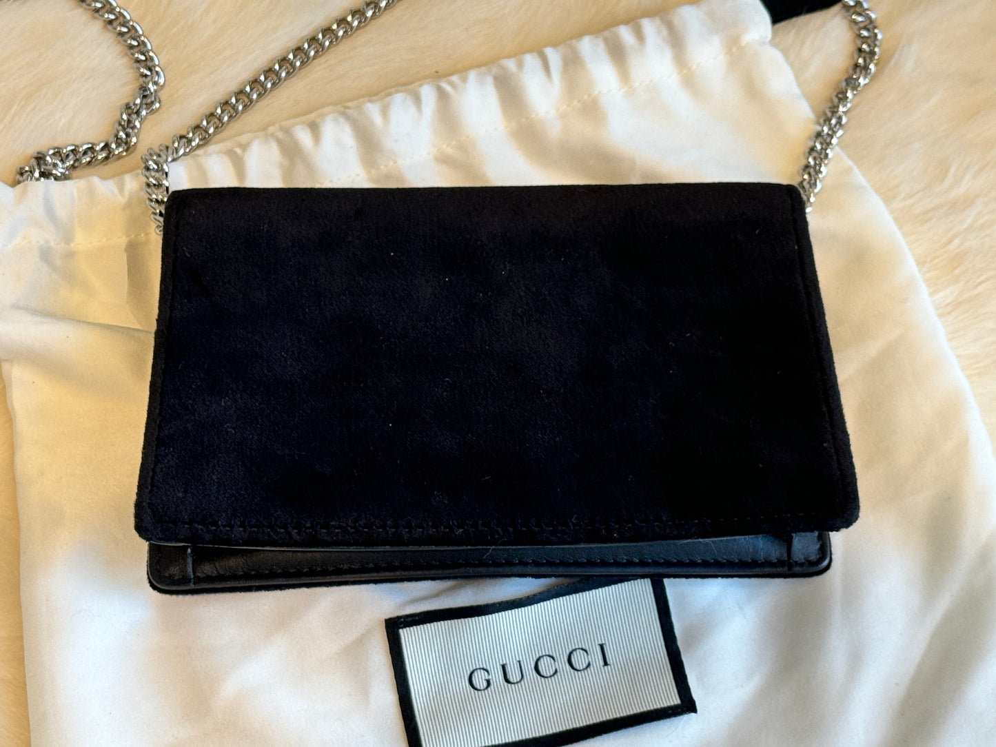 GUCCI Dionysus Velvet Super Mini WOC Black