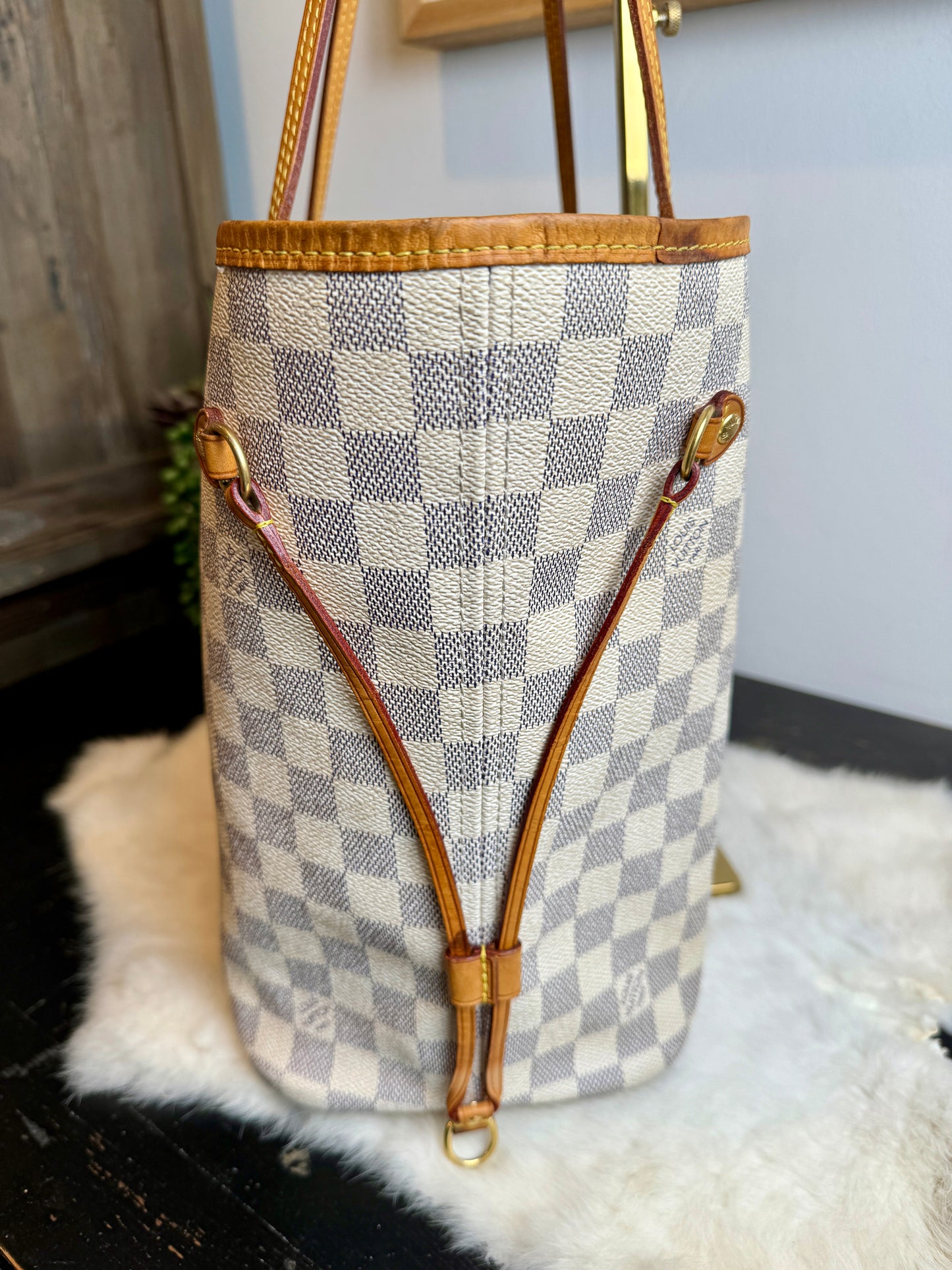 Authentic Louis Vuitton Neverfull MM Damier Azur