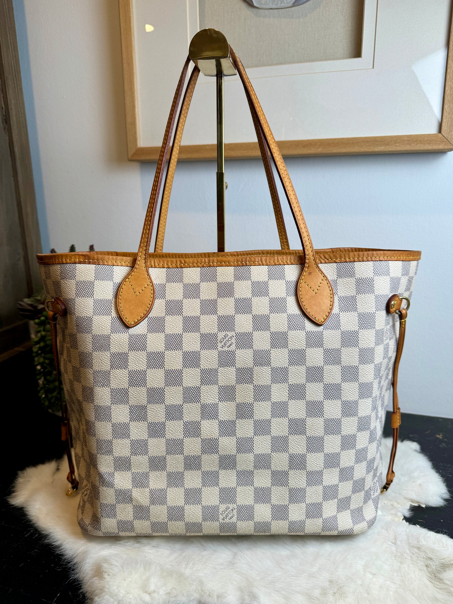 Authentic Louis Vuitton Neverfull MM Damier Azur