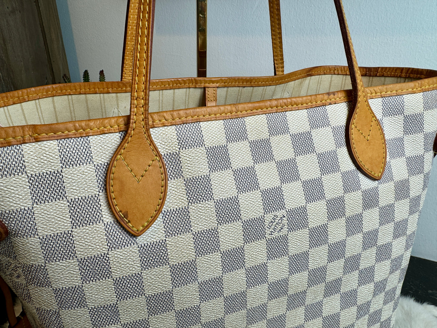 Authentic Louis Vuitton Neverfull MM Damier Azur