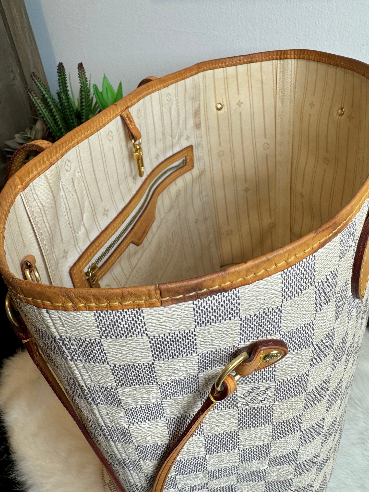 Authentic Louis Vuitton Neverfull MM Damier Azur