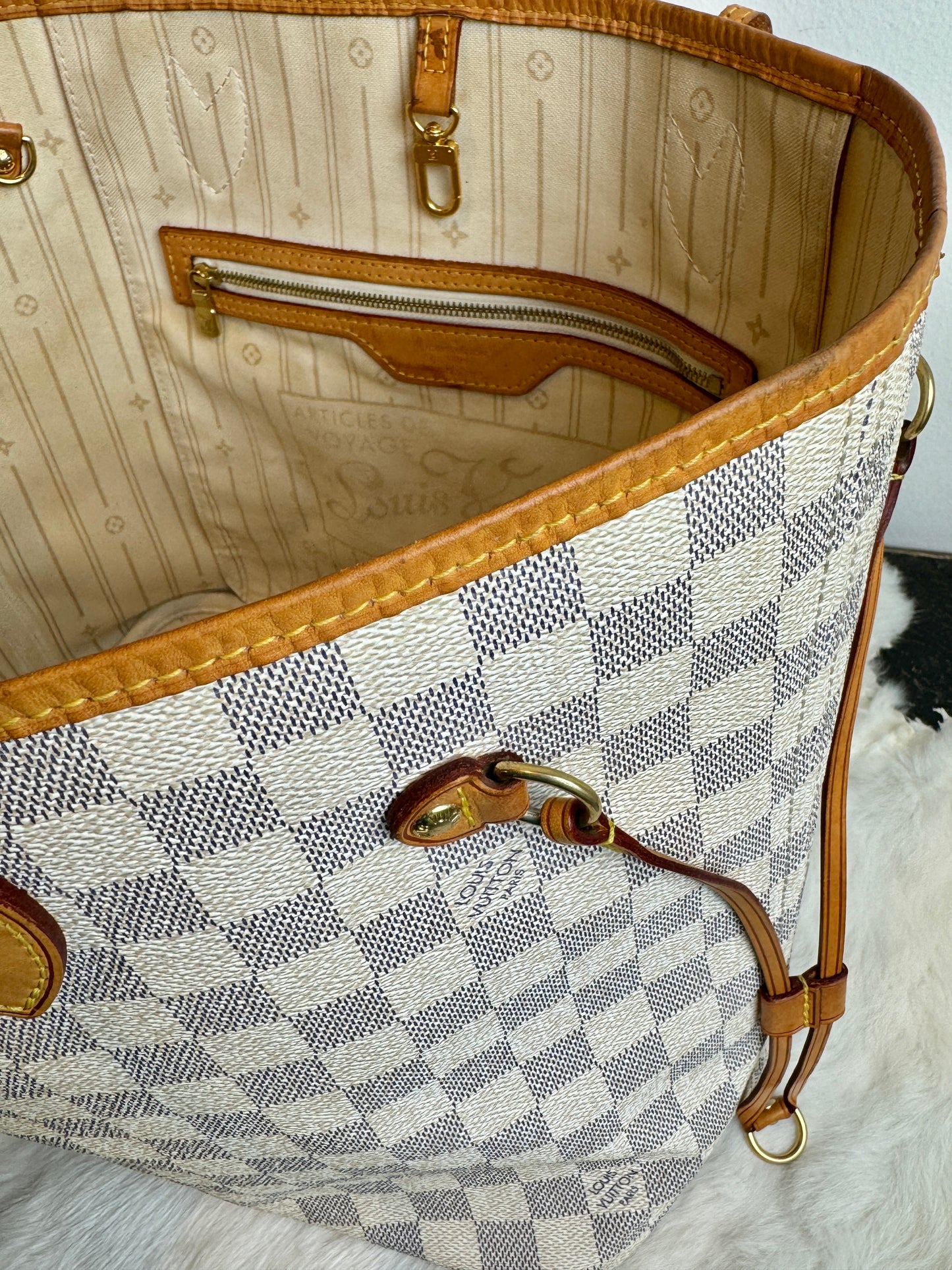 Authentic Louis Vuitton Neverfull MM Damier Azur