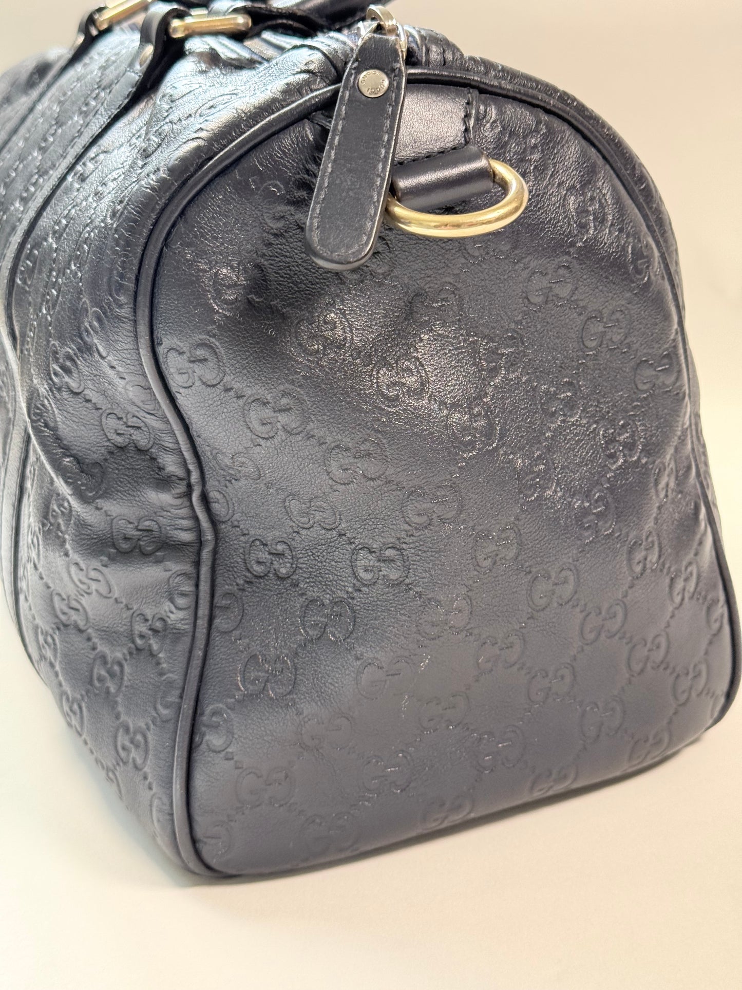 GUCCI Joy Boston Guccissima Medium Navy