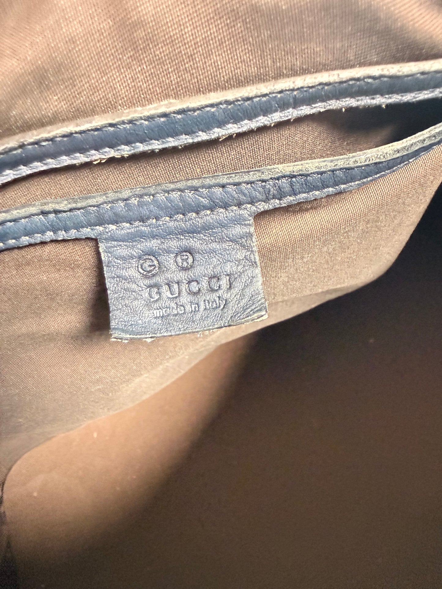 GUCCI Joy Boston Guccissima Medium Navy