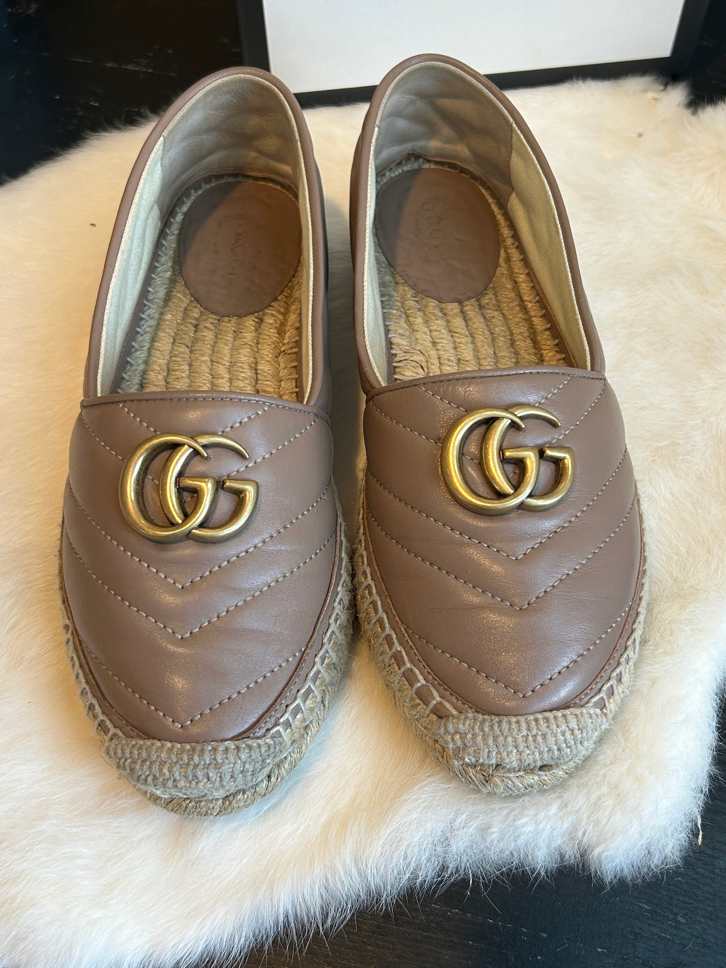 GUCCI GG Marmont Leather Espadrille 36.5