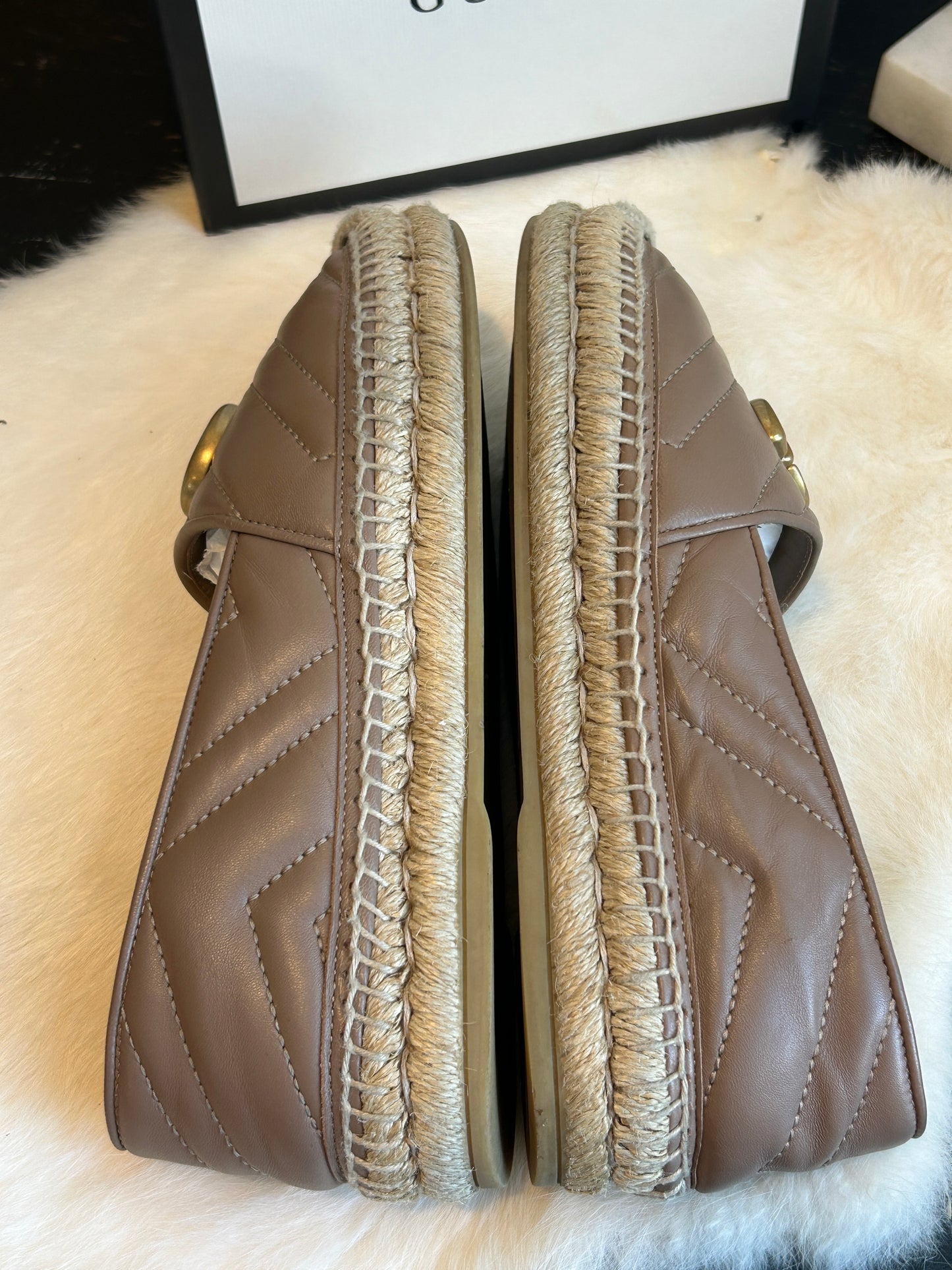 GUCCI GG Marmont Leather Espadrille 36.5