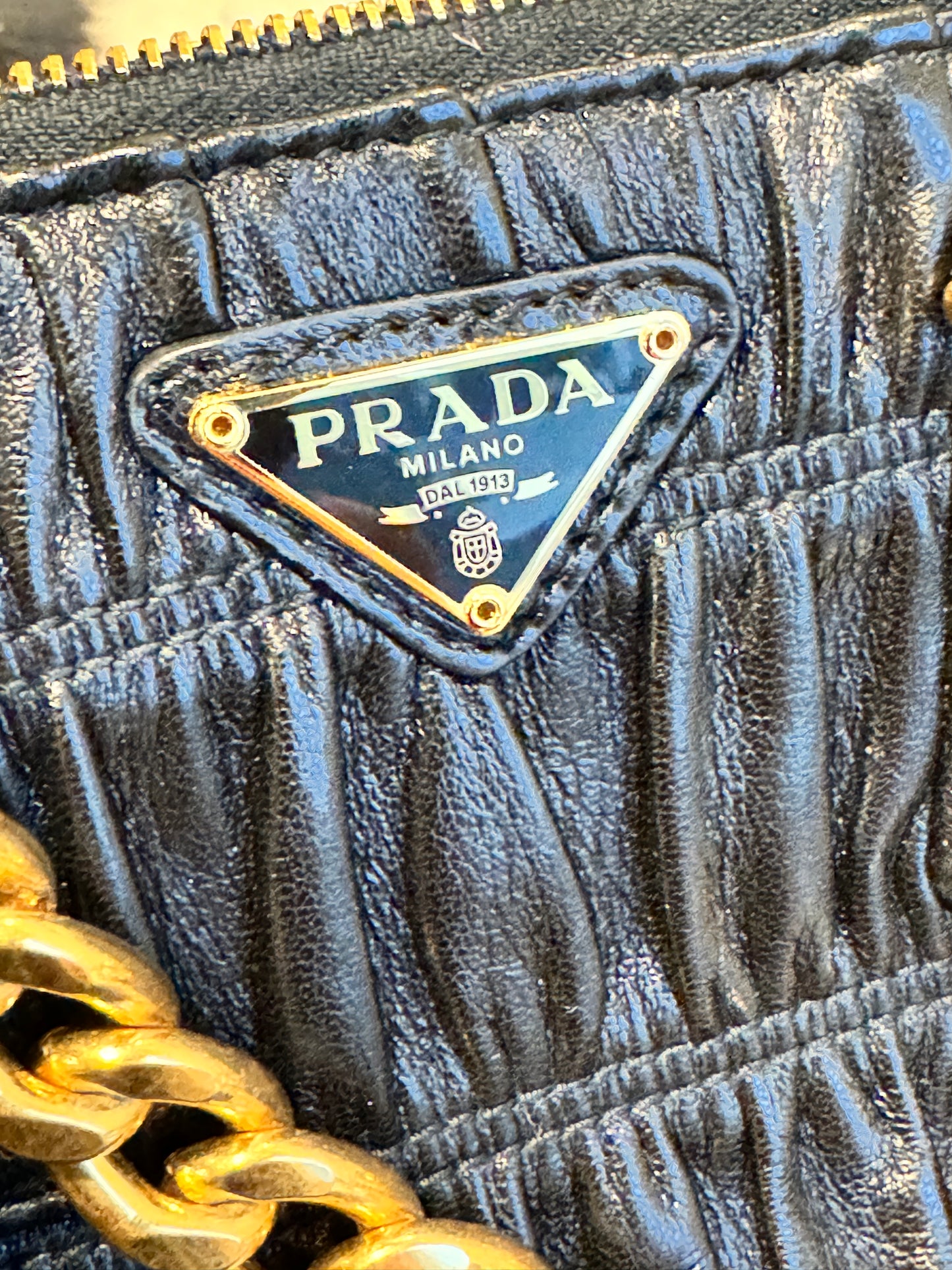 Prada Nappa Gaufre Mini Galleria Black Bag