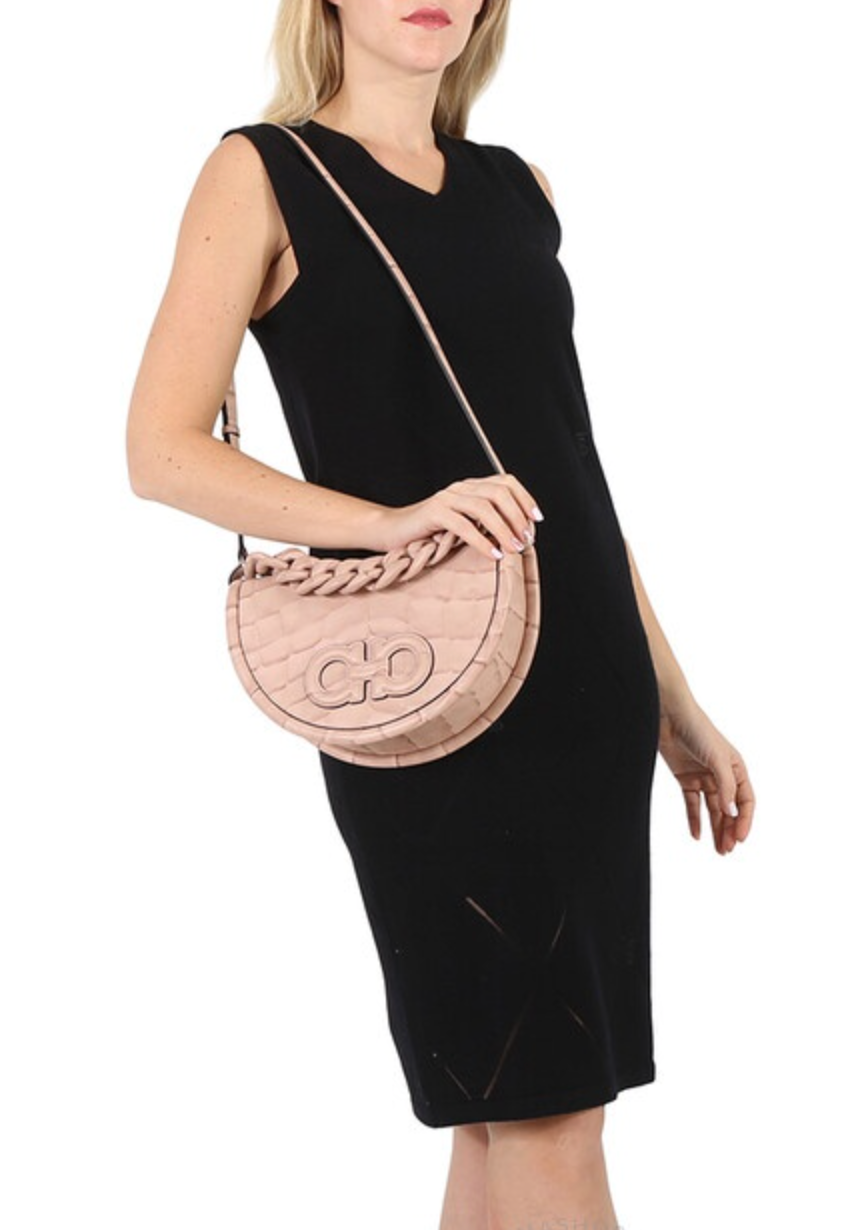 Salvatore Ferragamo Aura Croc Embossed Bag Retail $3200