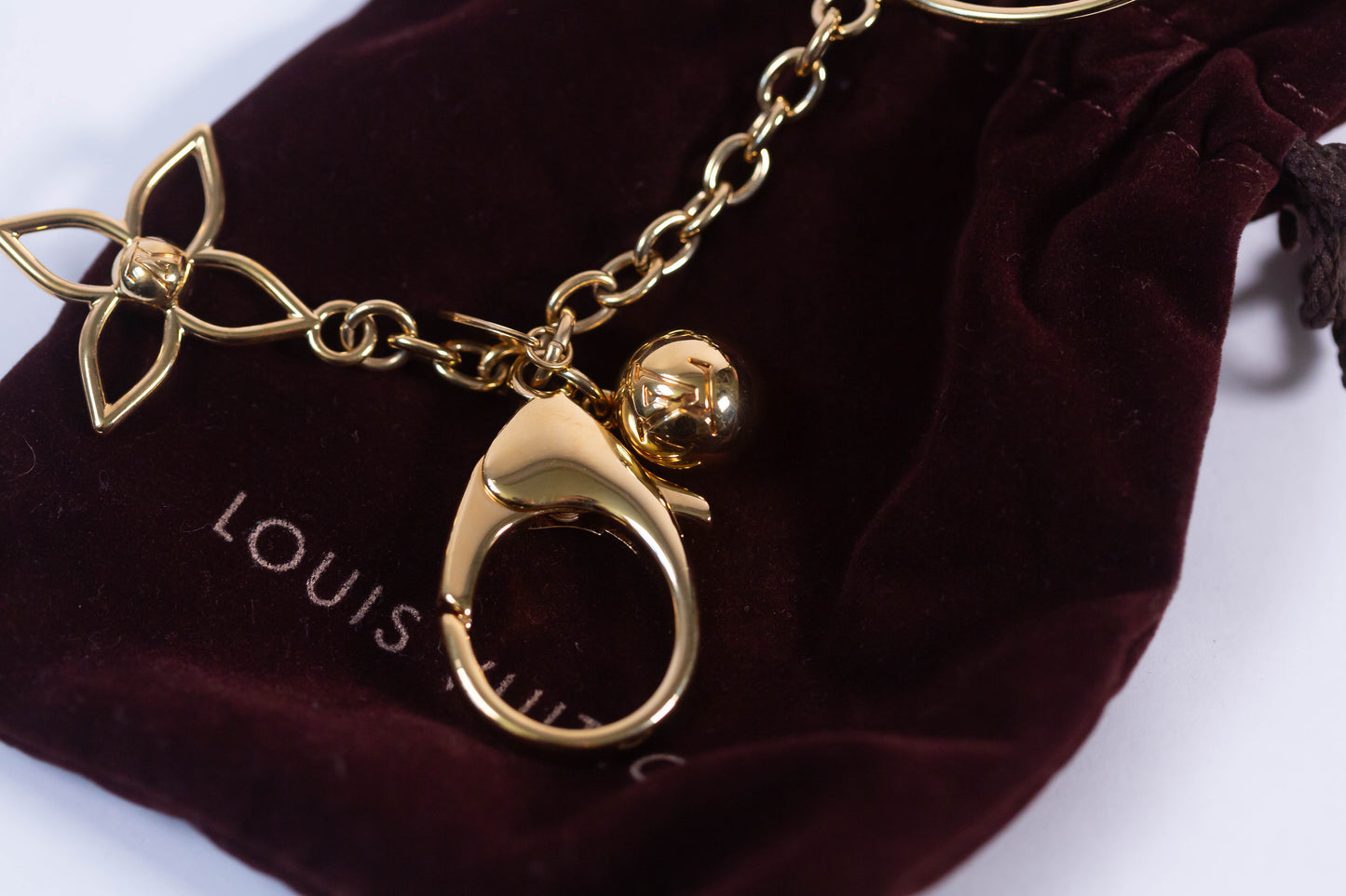 Louis Vuitton Gold Bloomy Bag Charm Keychain