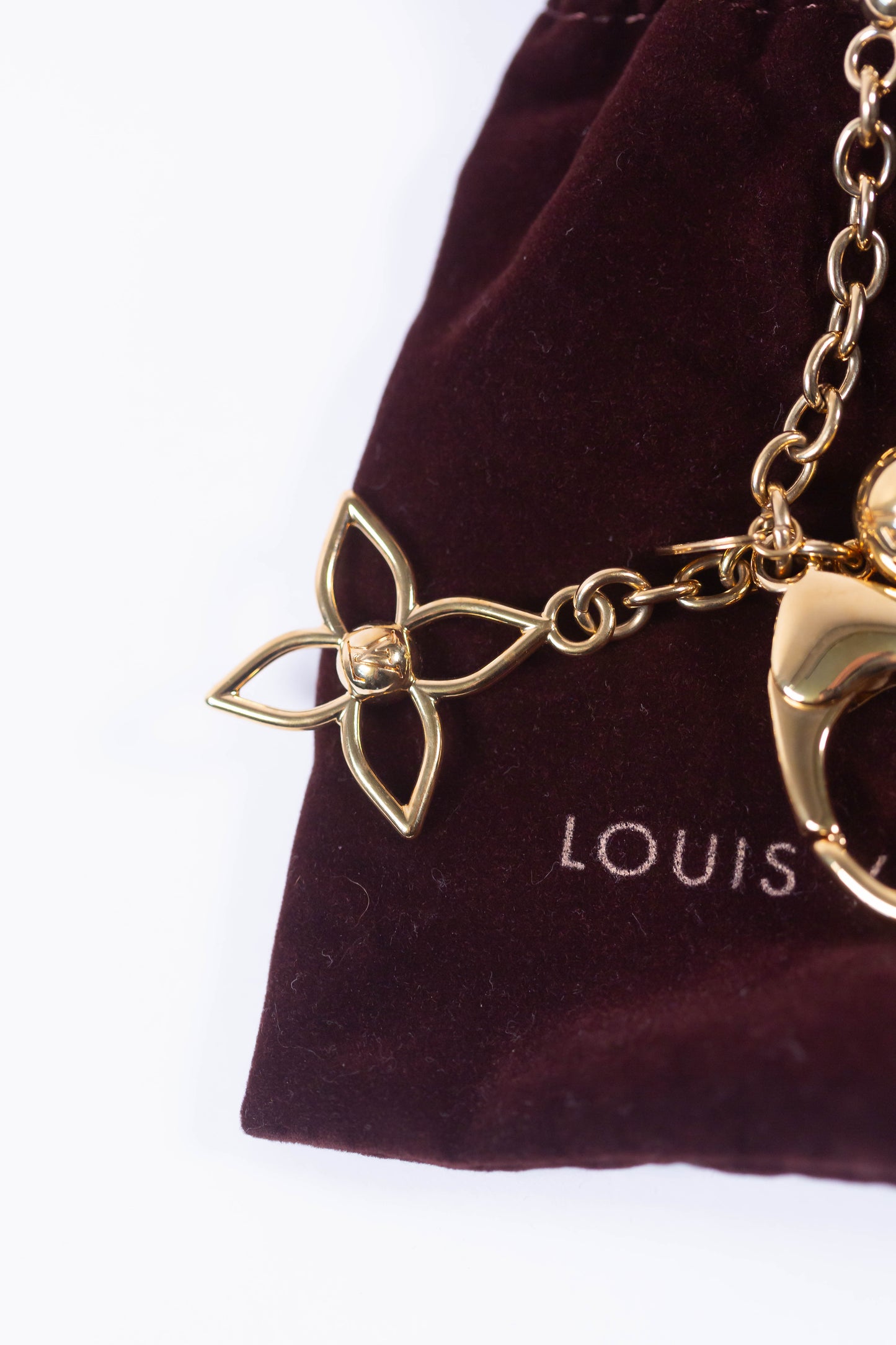 Louis Vuitton Gold Bloomy Bag Charm Keychain