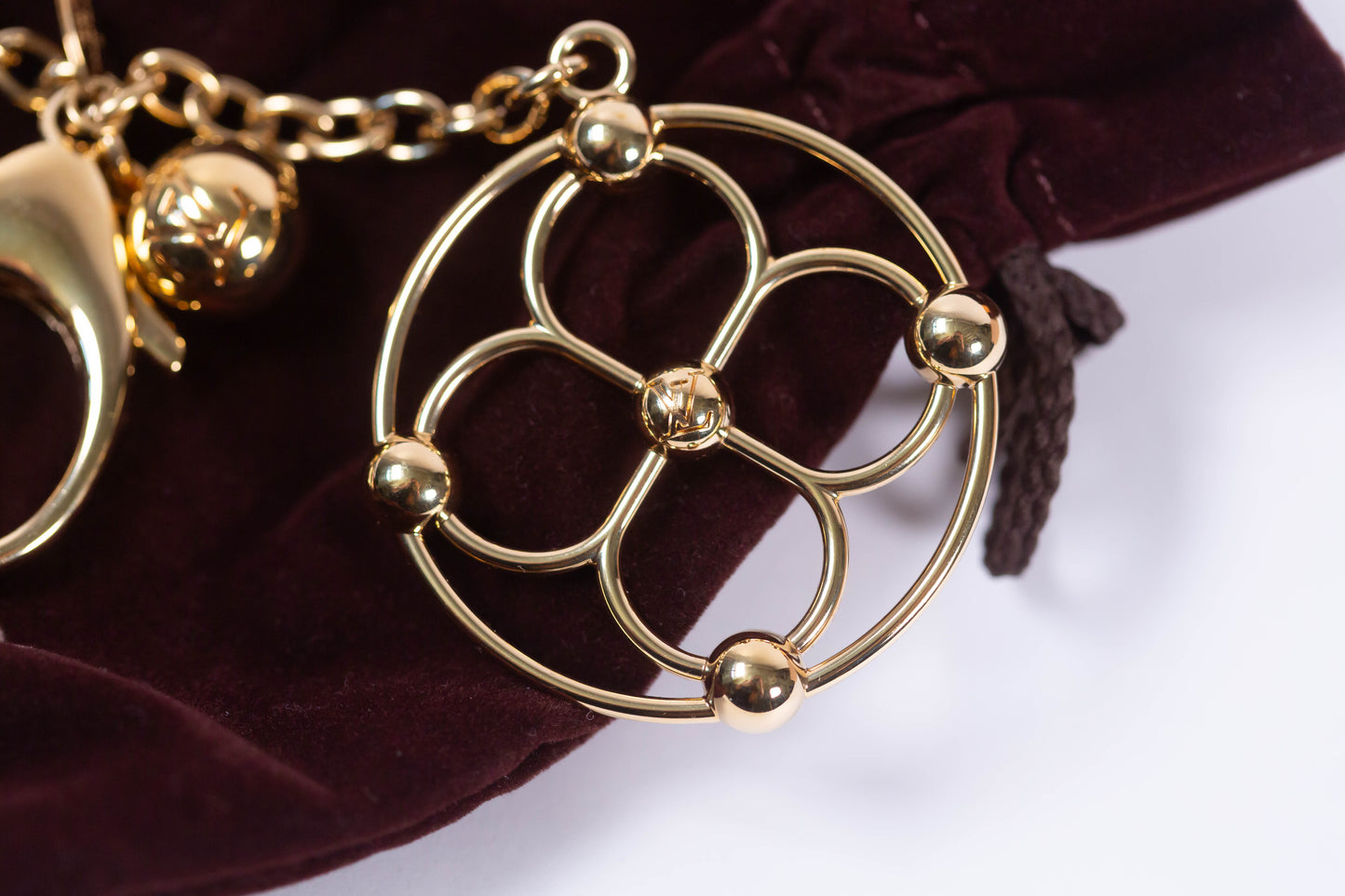 Louis Vuitton Gold Bloomy Bag Charm Keychain