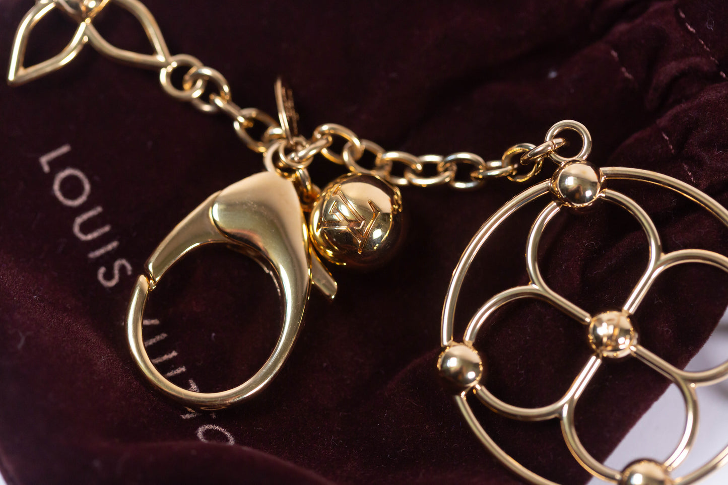 Louis Vuitton Gold Bloomy Bag Charm Keychain