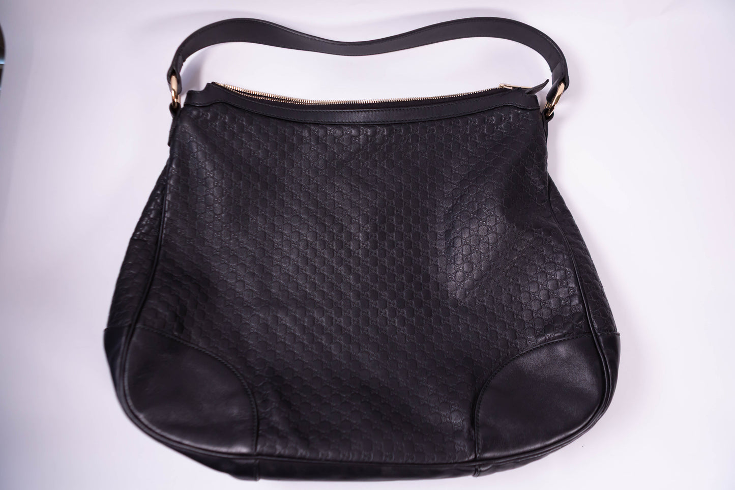 GUCCI Bree Micro-Guccissima Signature Black Large Hobo