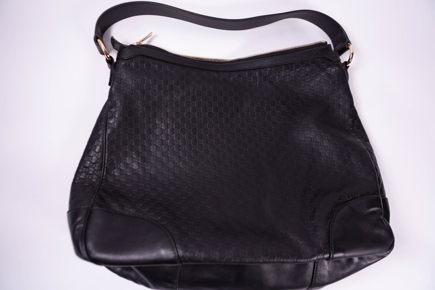 GUCCI Bree Micro-Guccissima Signature Black Large Hobo