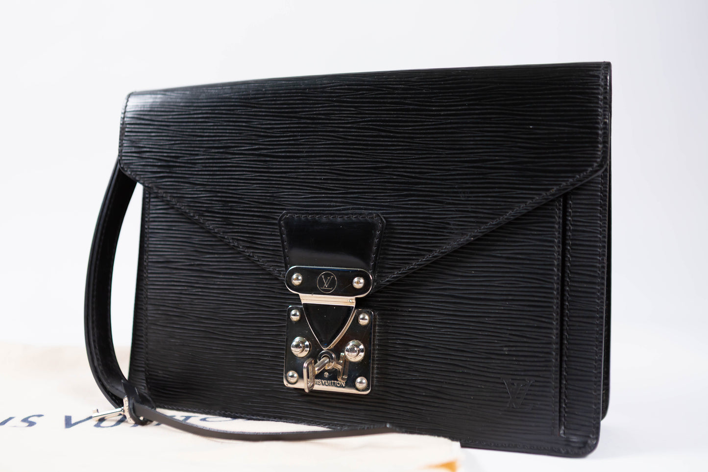 Louis Vuitton Epi Leather Pochette Sellier Dragonne Black Clutch