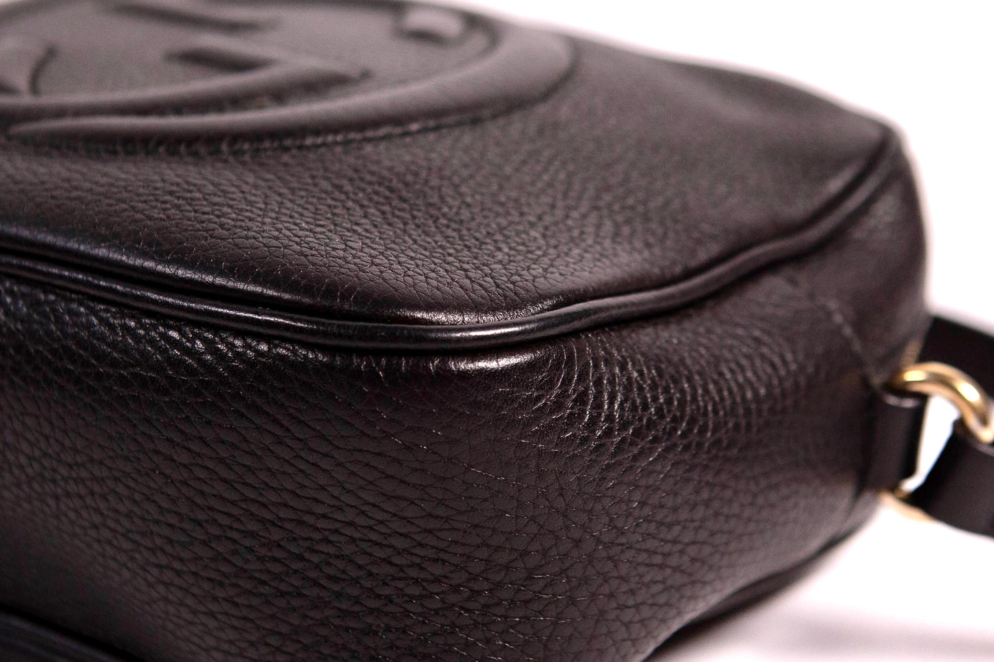GUCCI Soho Disco Black Pebbled Camera Bag