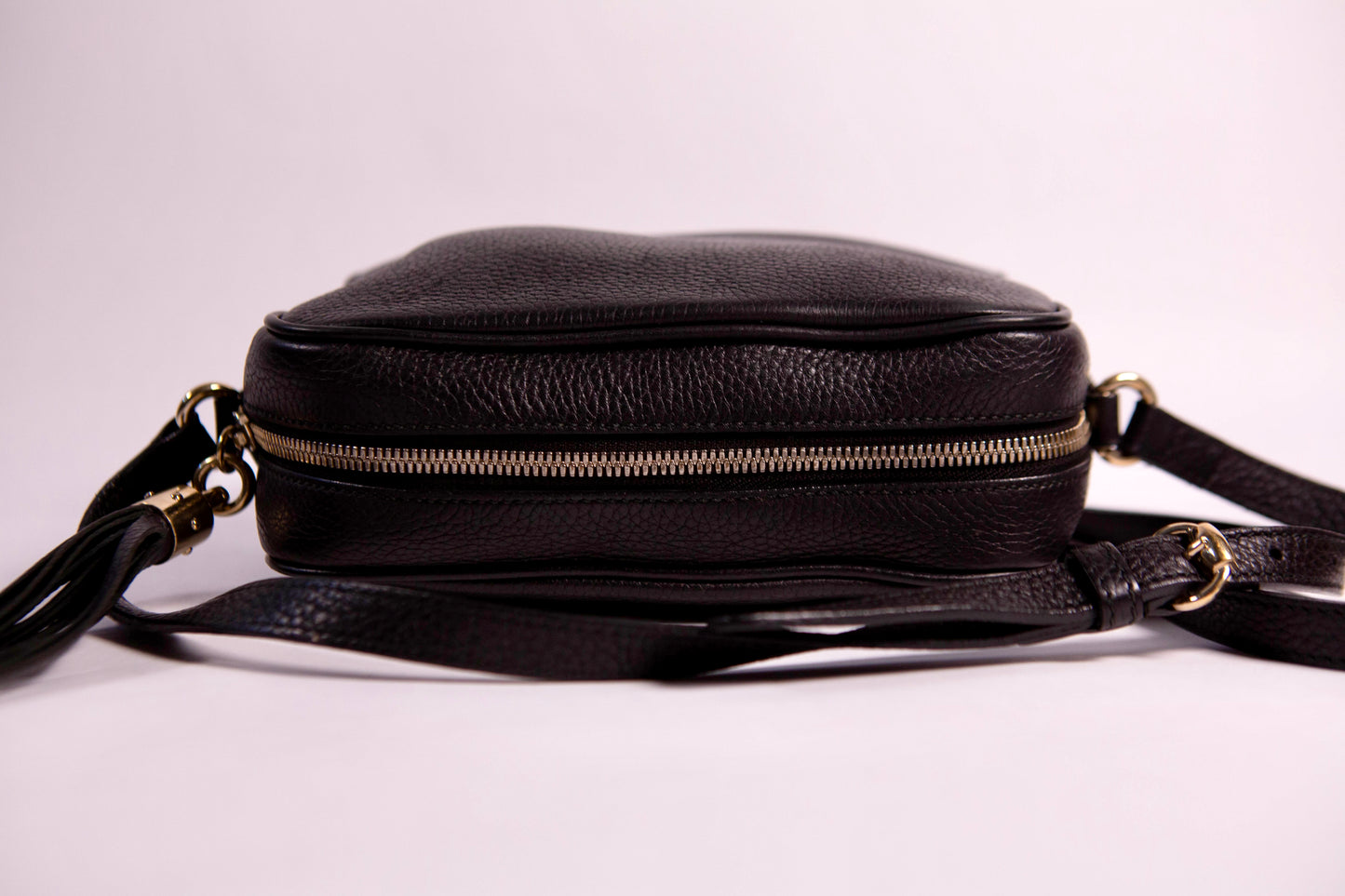 GUCCI Soho Disco Black Pebbled Camera Bag